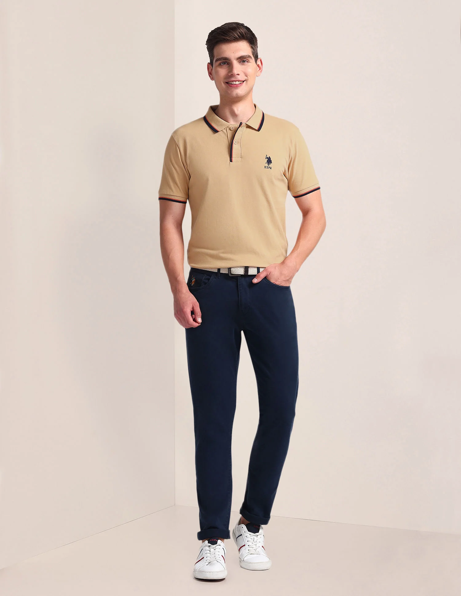 Tipped Collar Slim Polo Shirt - Image 3
