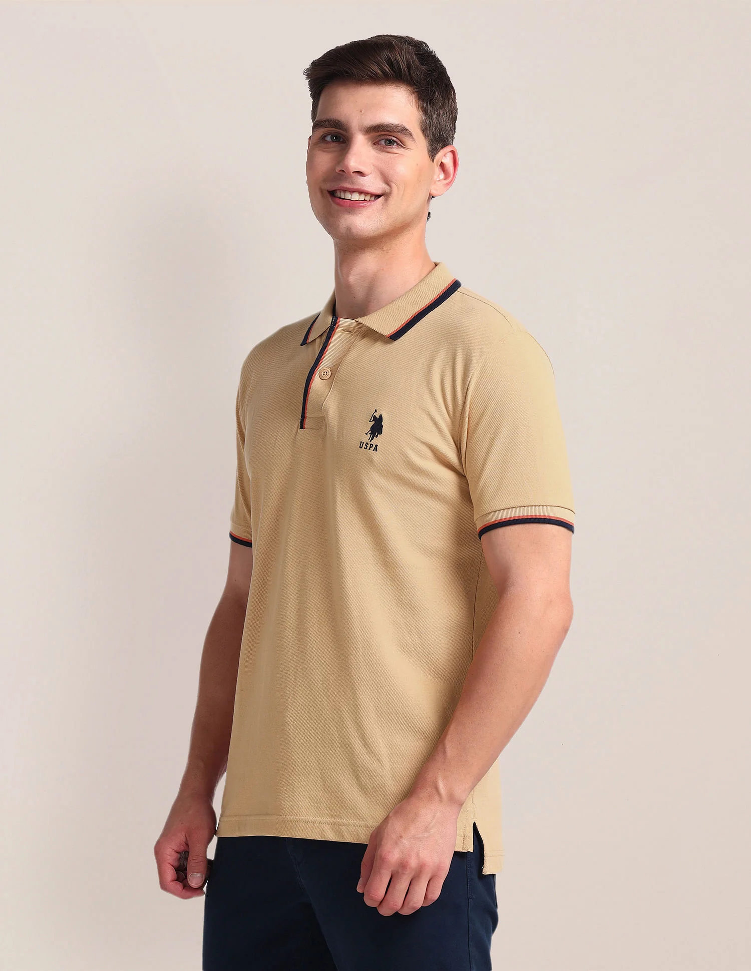 Tipped Collar Slim Polo Shirt - Image 4