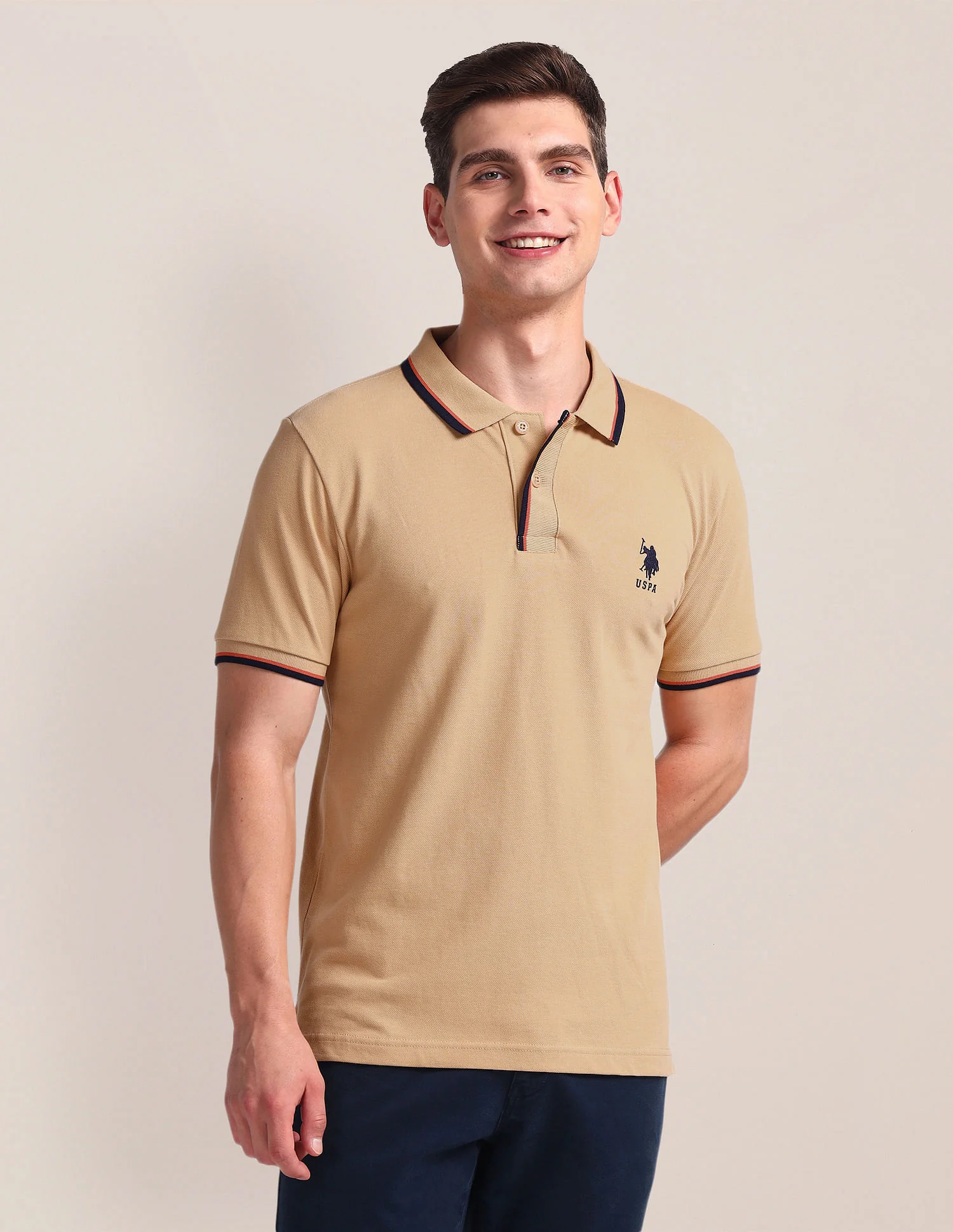 Tipped Collar Slim Polo Shirt - Image 6