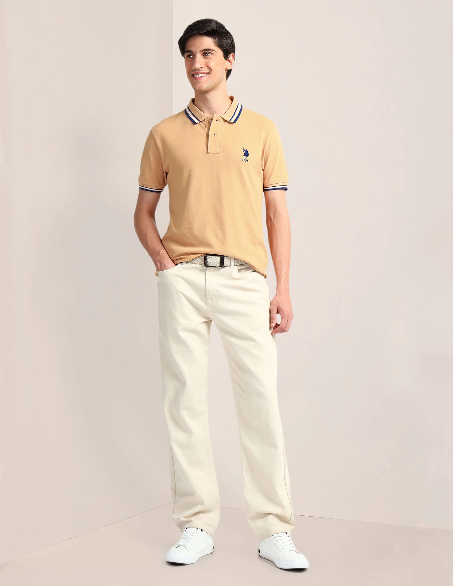 Tipped Collar Slim Polo Shirt - Image 3