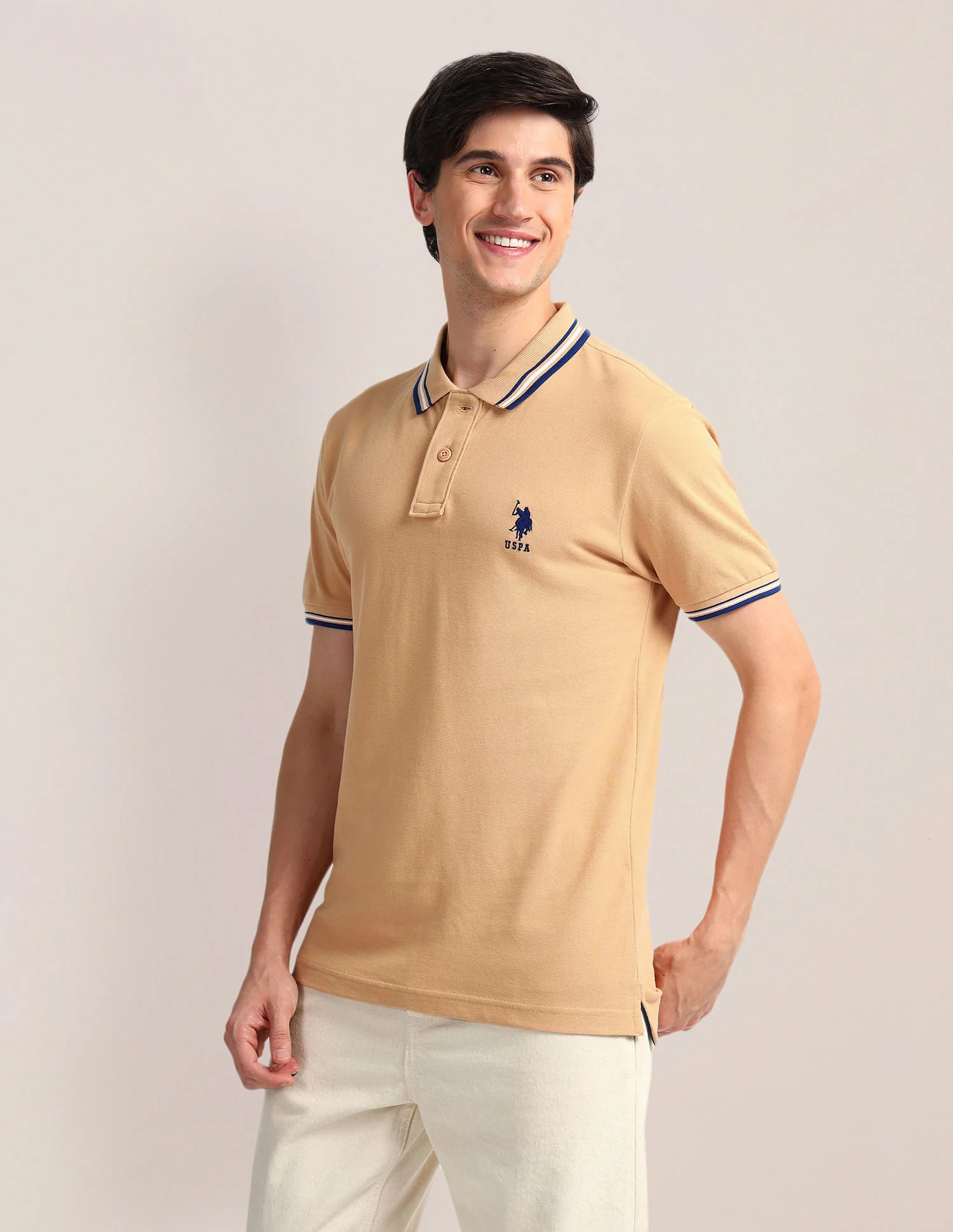 Tipped Collar Slim Polo Shirt - Image 4