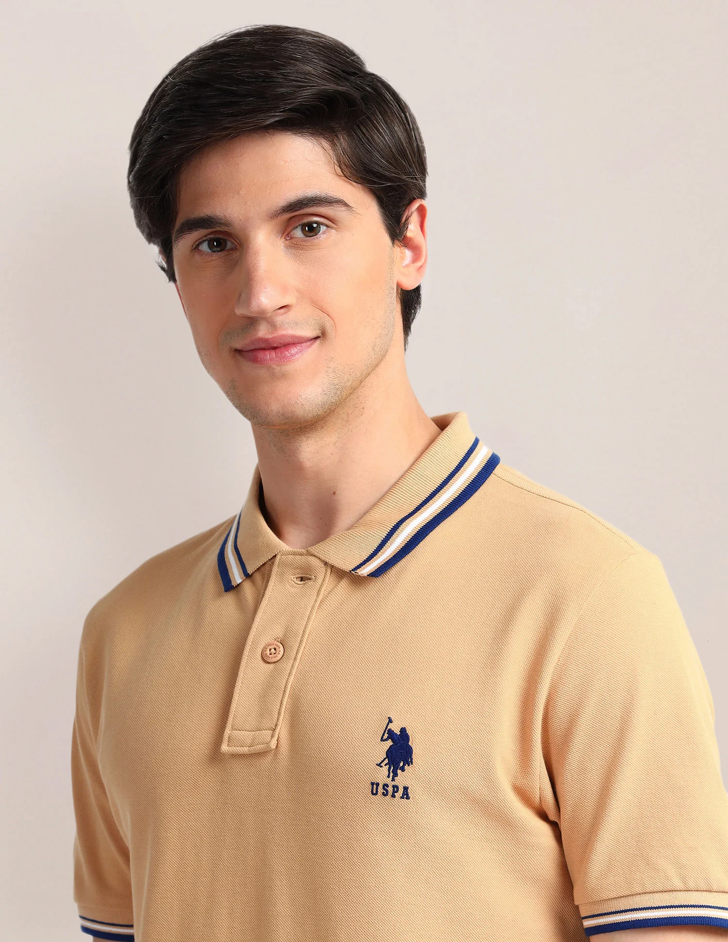 Tipped Collar Slim Polo Shirt - Image 7
