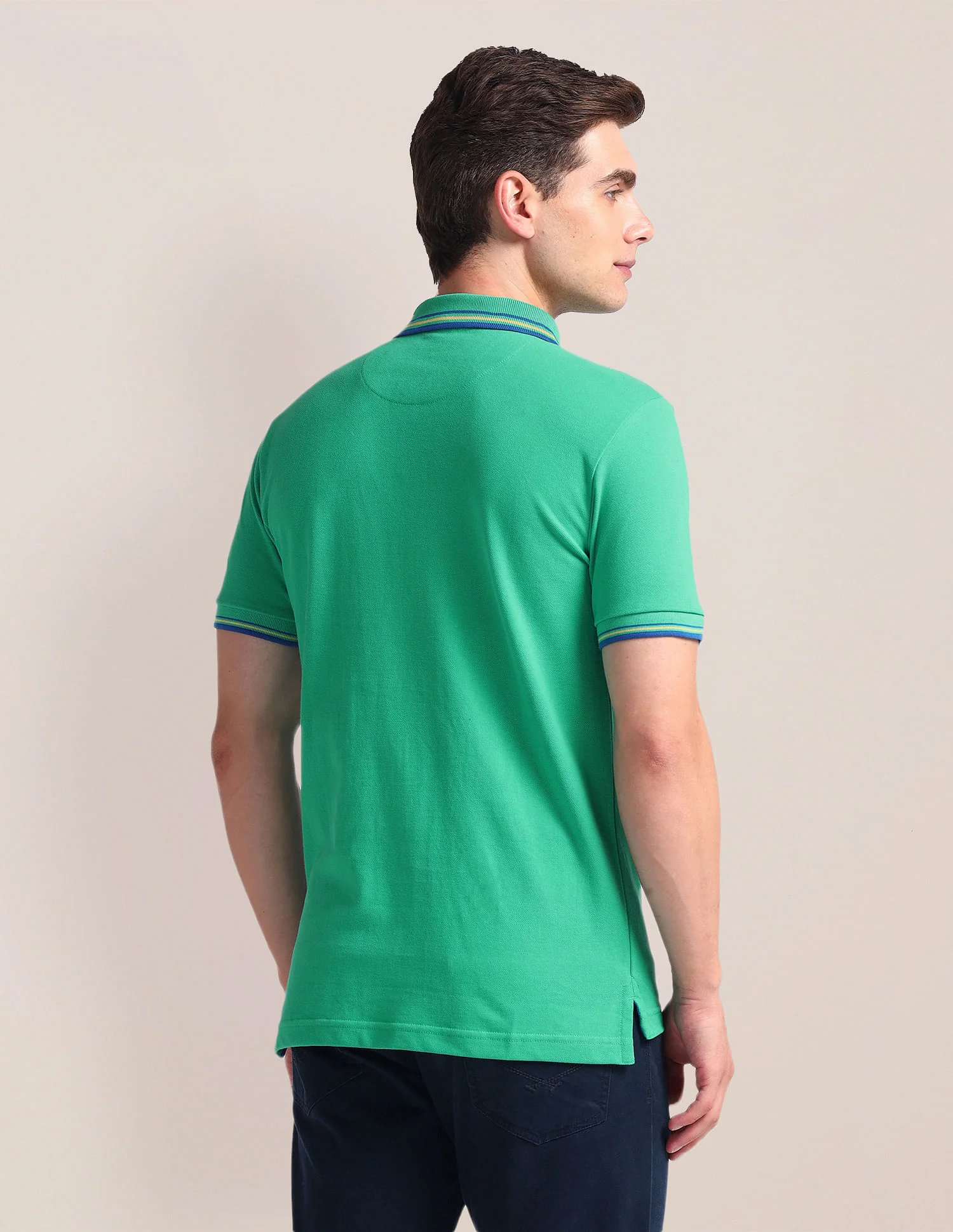 Tipped Collar Slim Polo Shirt - Image 5