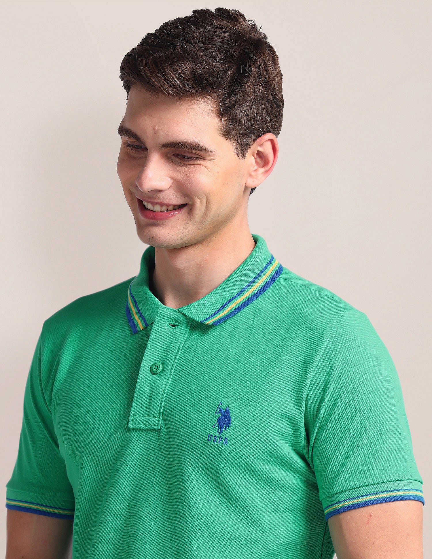 Tipped Collar Slim Polo Shirt - Image 7