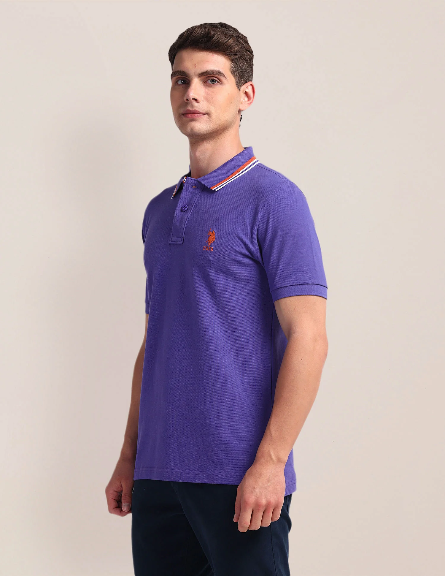 Tipped Collar Slim Polo Shirt - Image 4