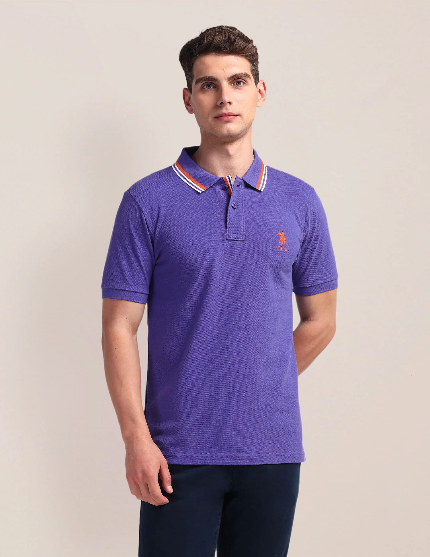Tipped Collar Slim Polo Shirt - Image 6