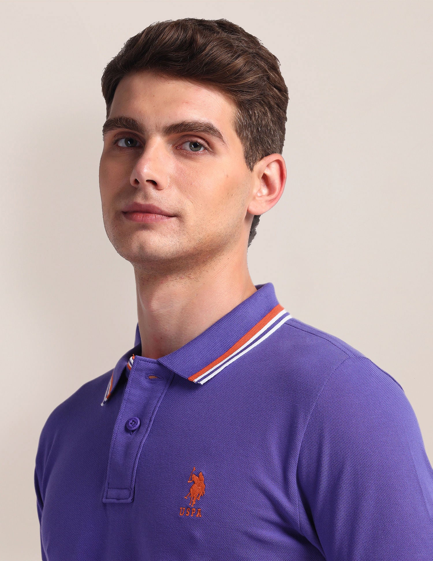 Tipped Collar Slim Polo Shirt - Image 7