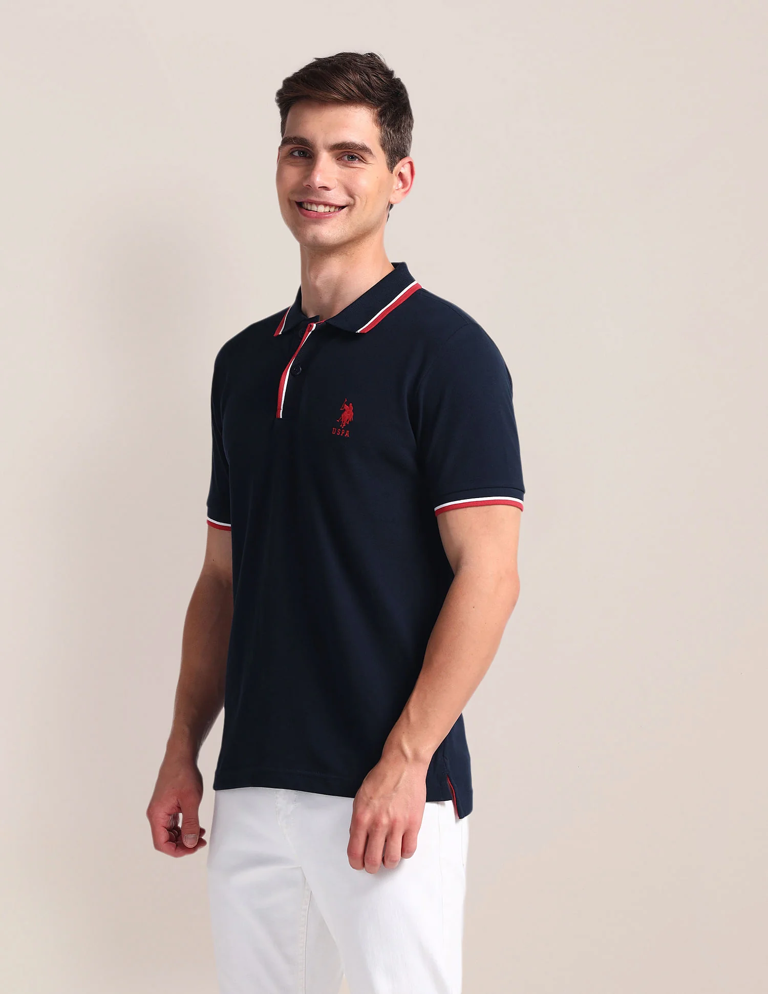 Tipped Collar Slim Polo Shirt - Image 4
