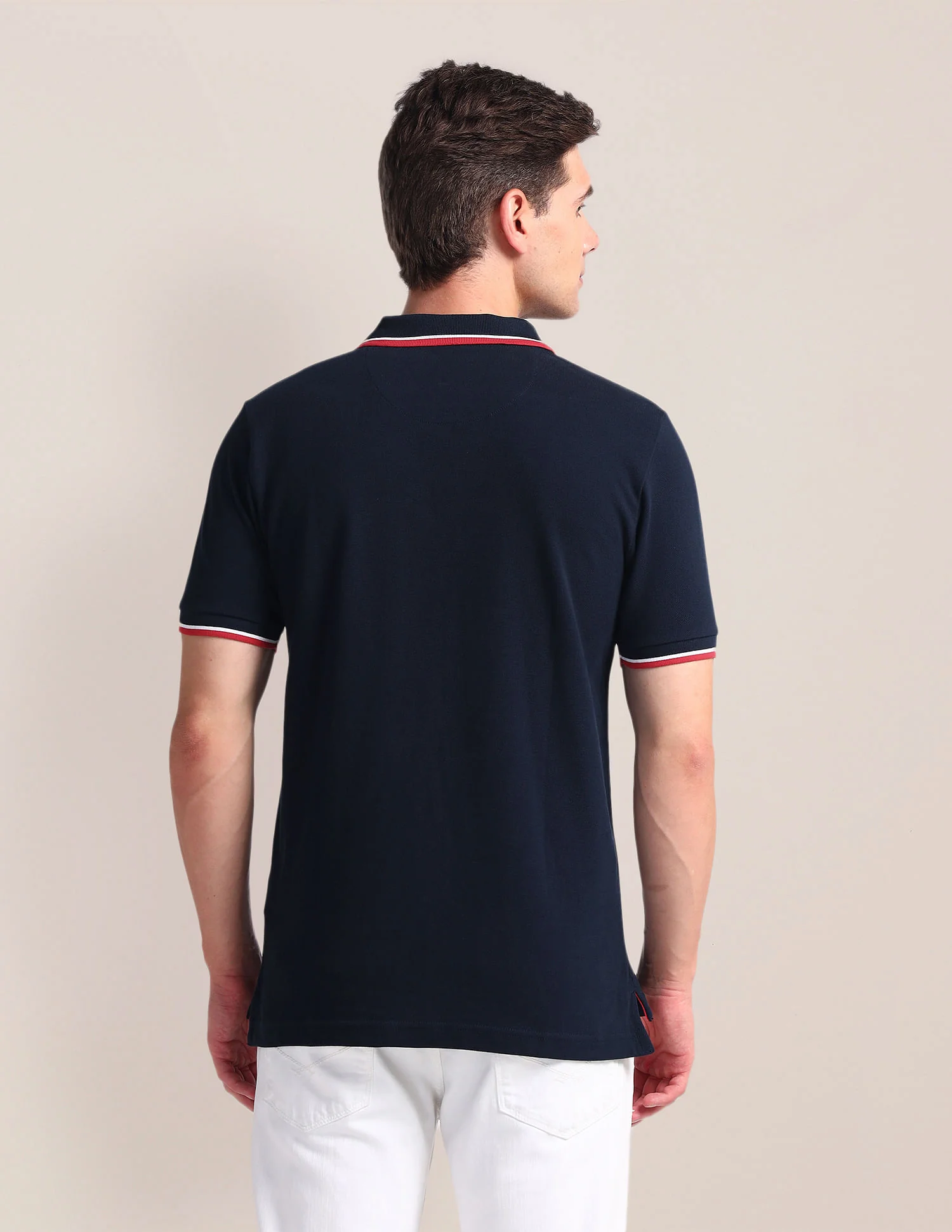 Tipped Collar Slim Polo Shirt - Image 5