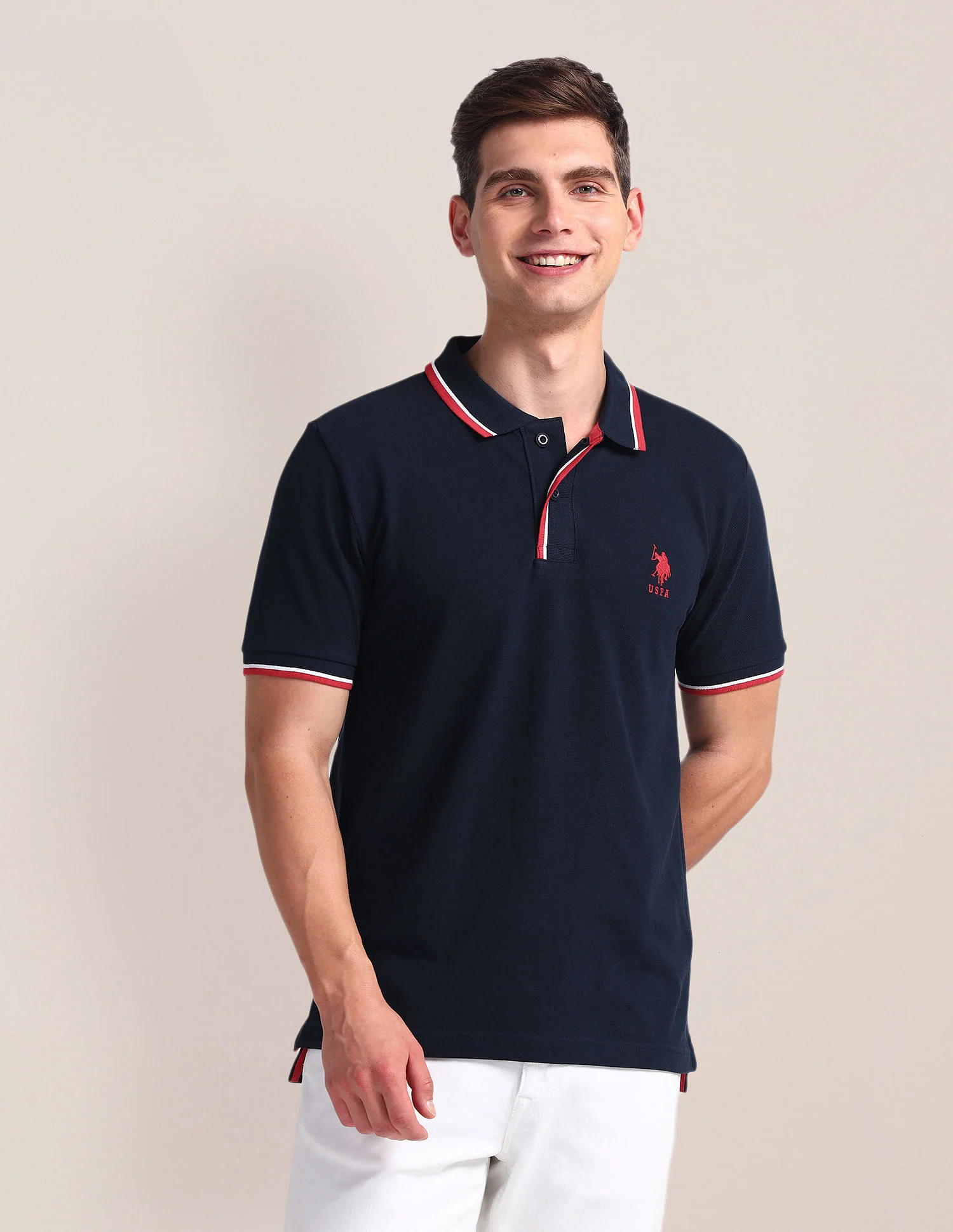 Tipped Collar Slim Polo Shirt - Image 6
