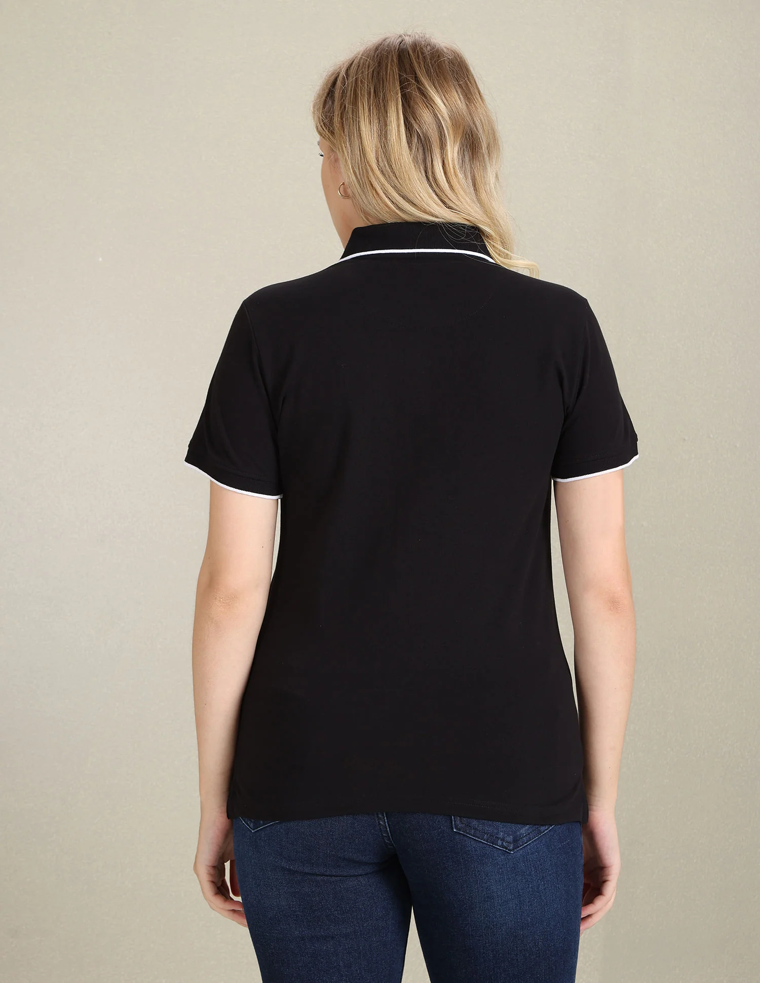 Tipped Collar Solid Polo Shirt - Image 5