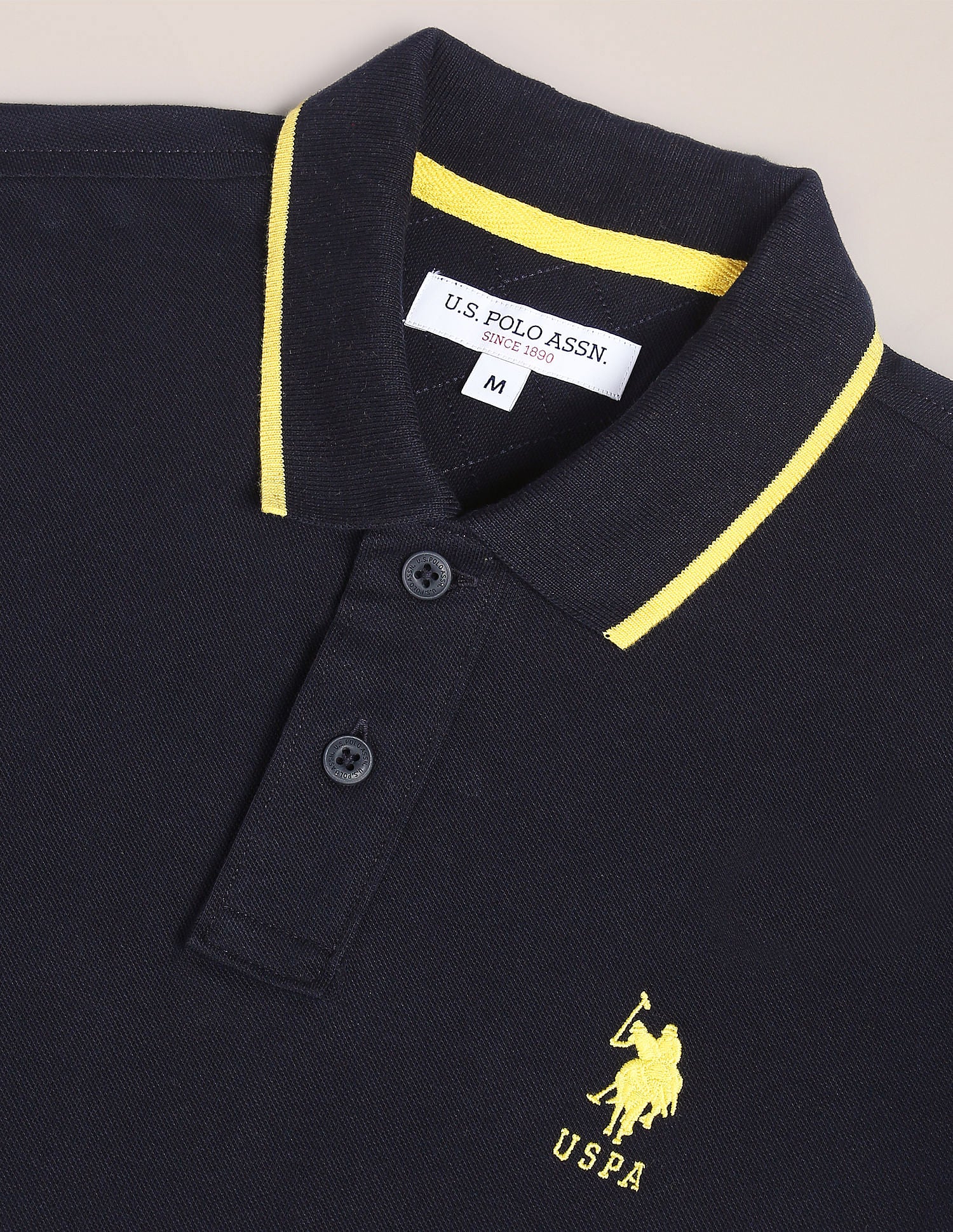 Tipped Collar Solid Polo Shirt - Image 2