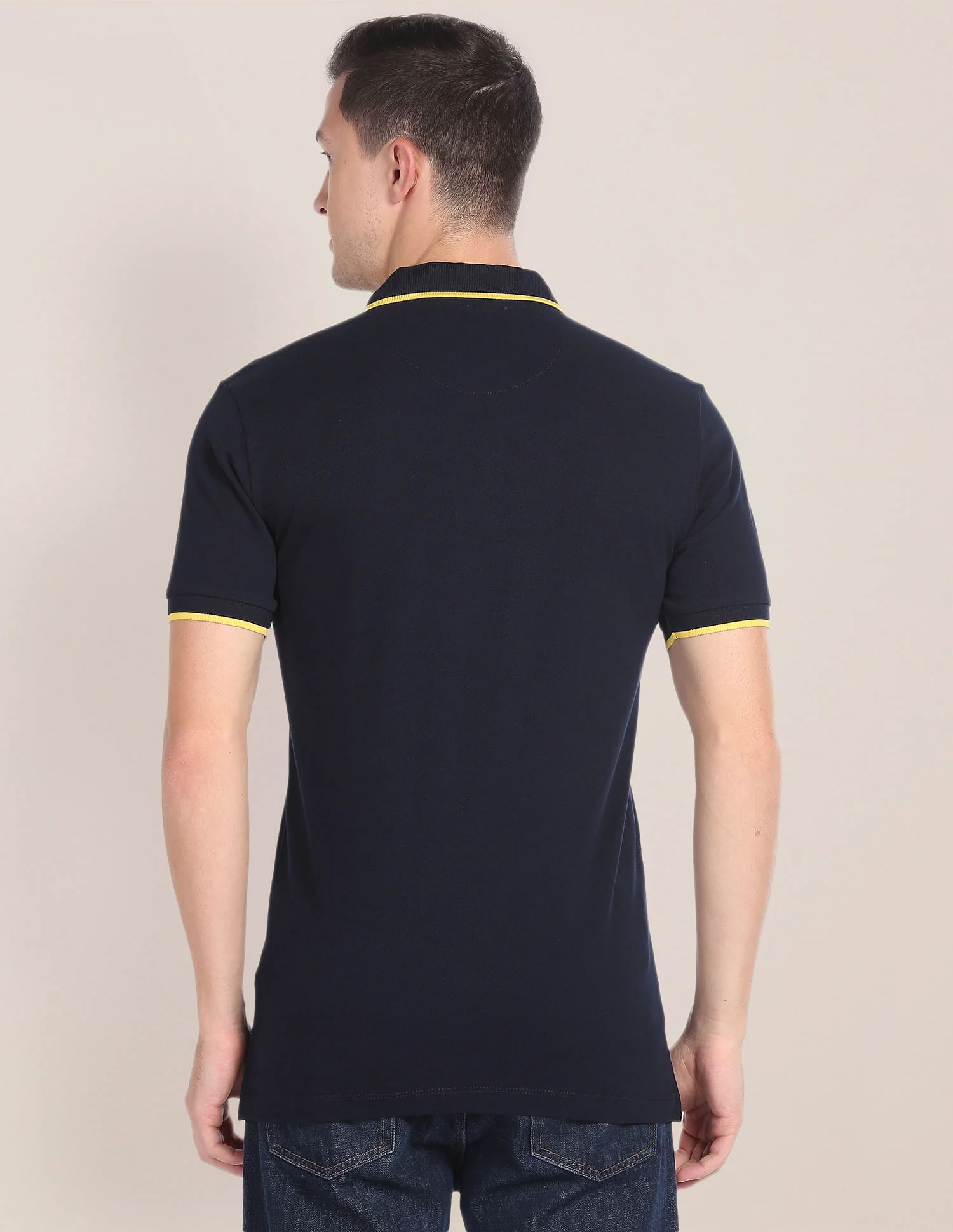 Tipped Collar Solid Polo Shirt - Image 5