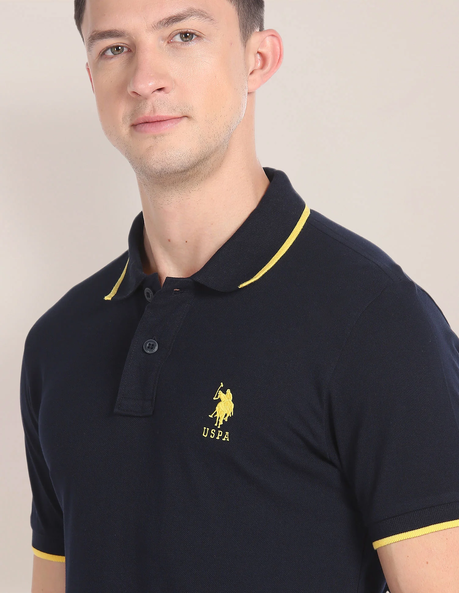 Tipped Collar Solid Polo Shirt - Image 6