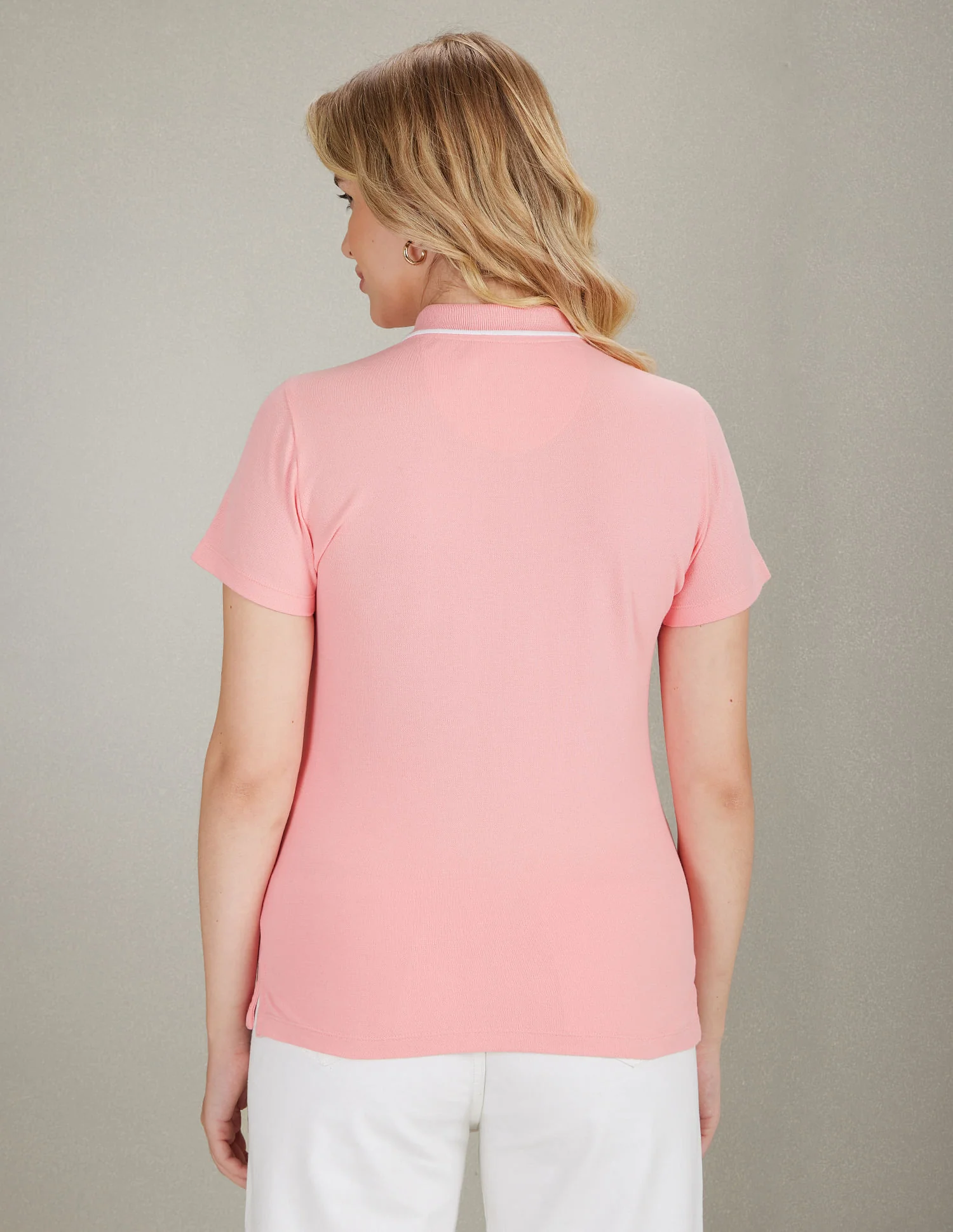Tipped Collar Zipper Polo Shirt - Image 5