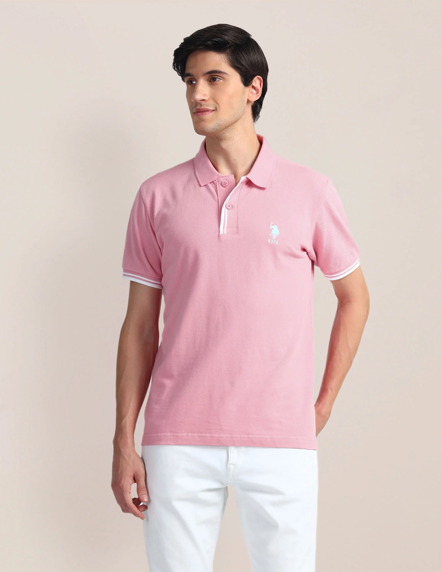 Tipped Placket Slim Polo Shirt - Image 6