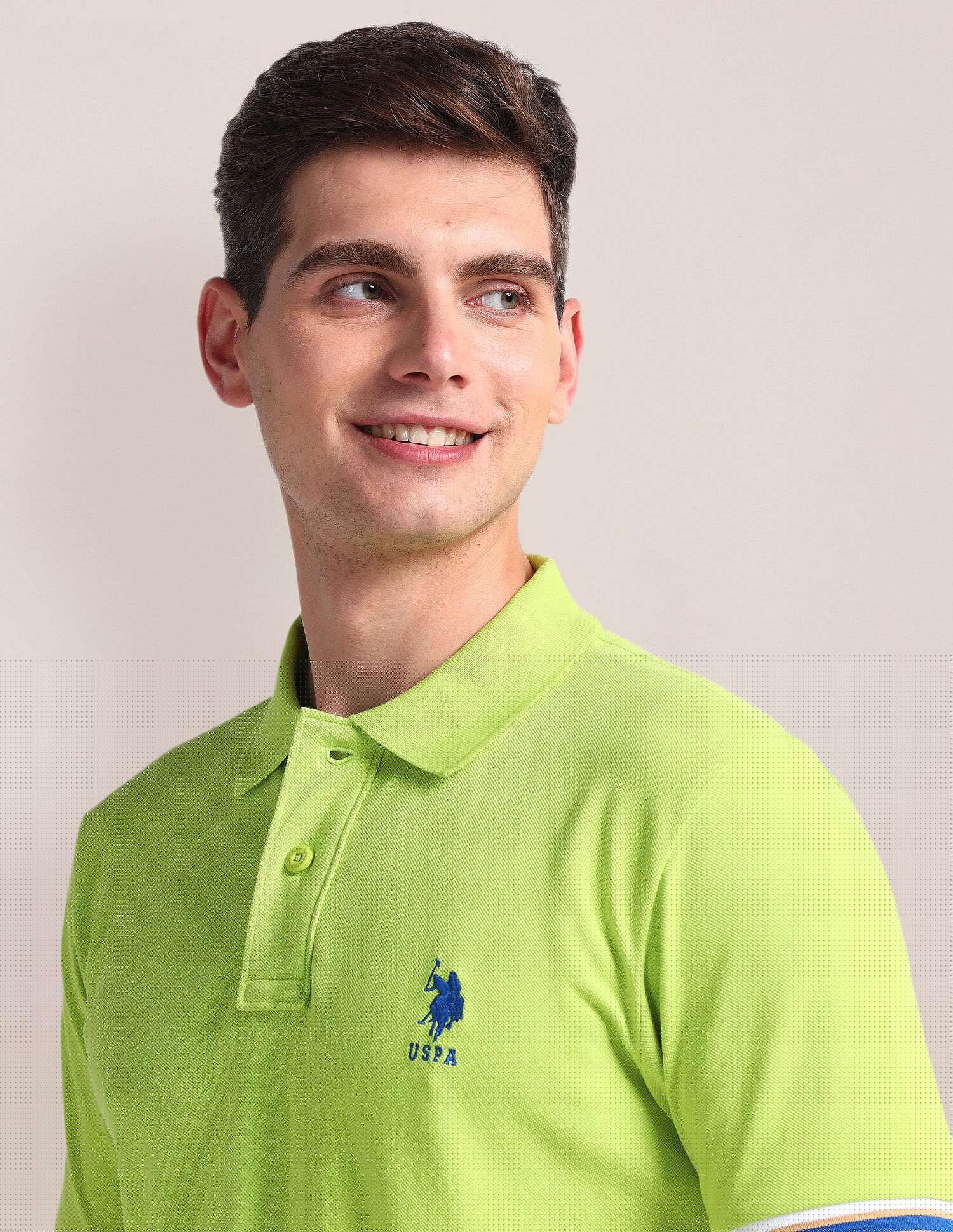 Tipped Sleeve Hem Slim Polo Shirt - Image 7