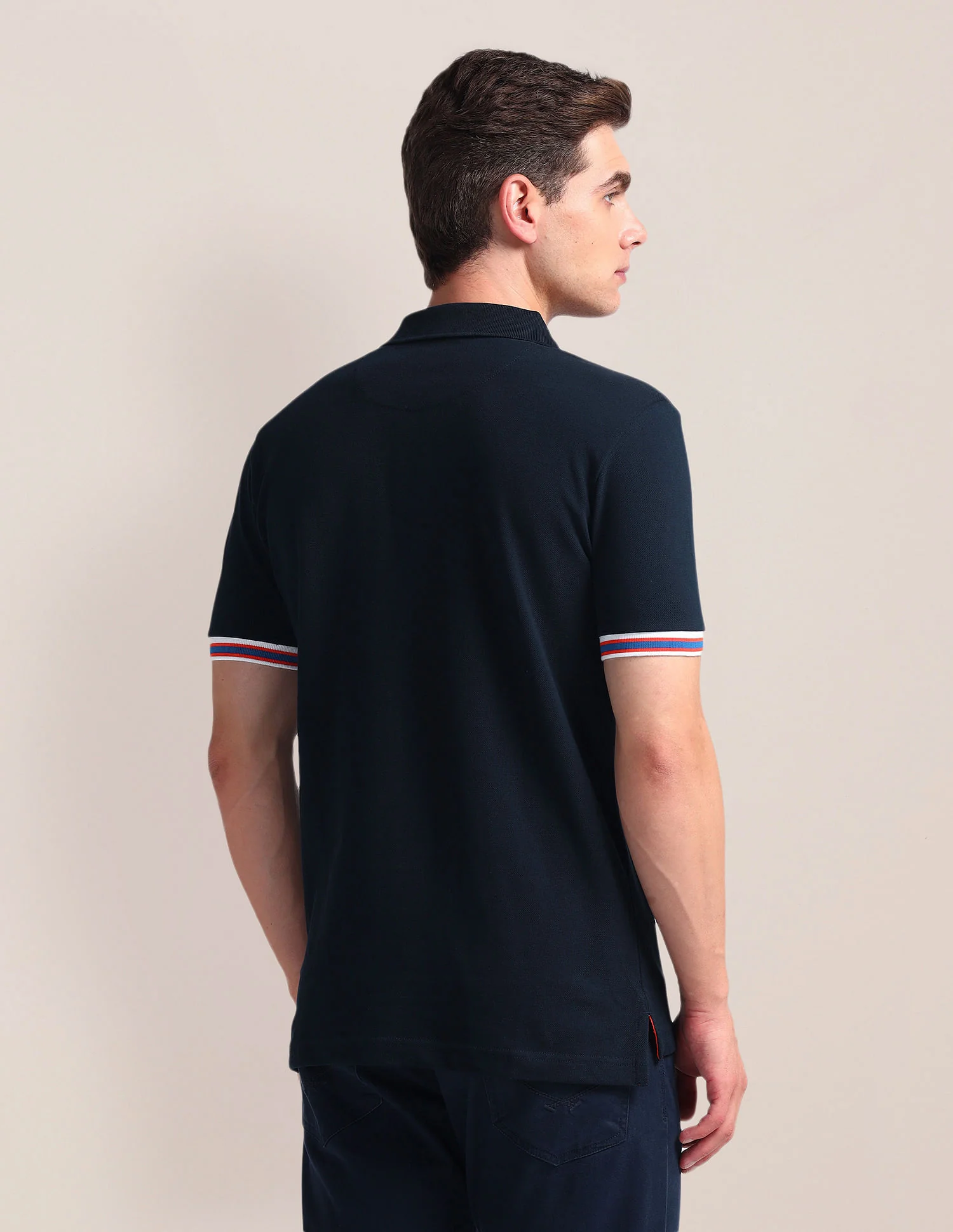 Tipped Sleeve Hem Slim Polo Shirt - Image 5