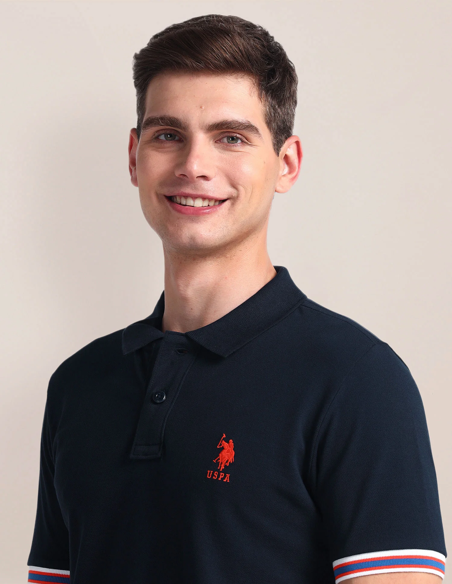 Tipped Sleeve Hem Slim Polo Shirt - Image 7