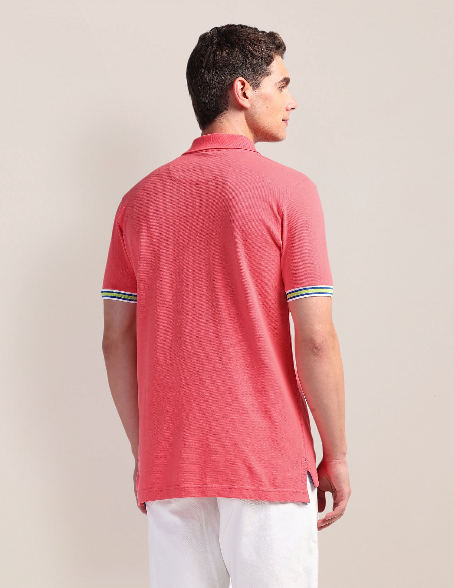 Tipped Sleeve Hem Slim Polo Shirt - Image 5