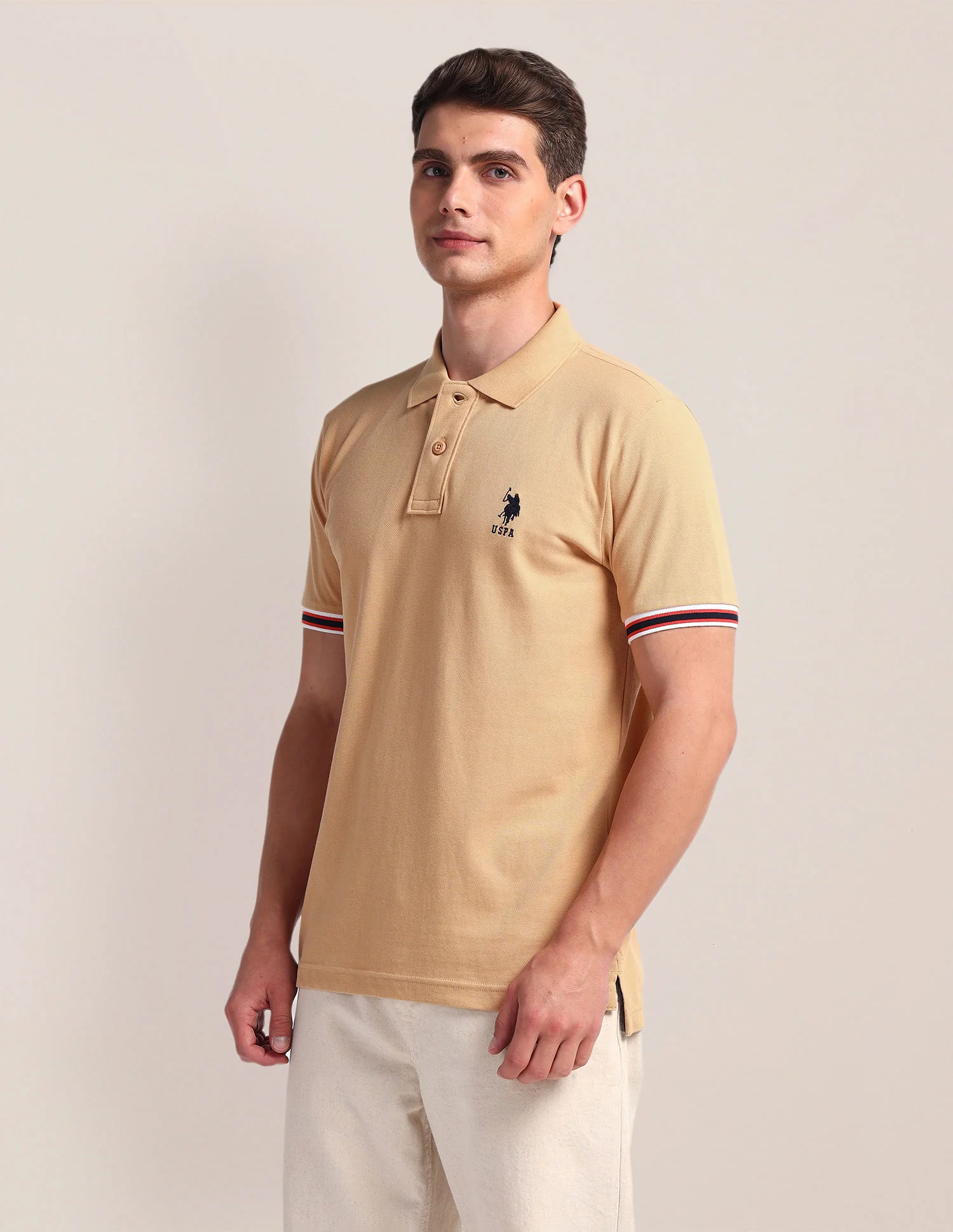 Tipped Sleeve Hem Slim Polo Shirt - Image 4