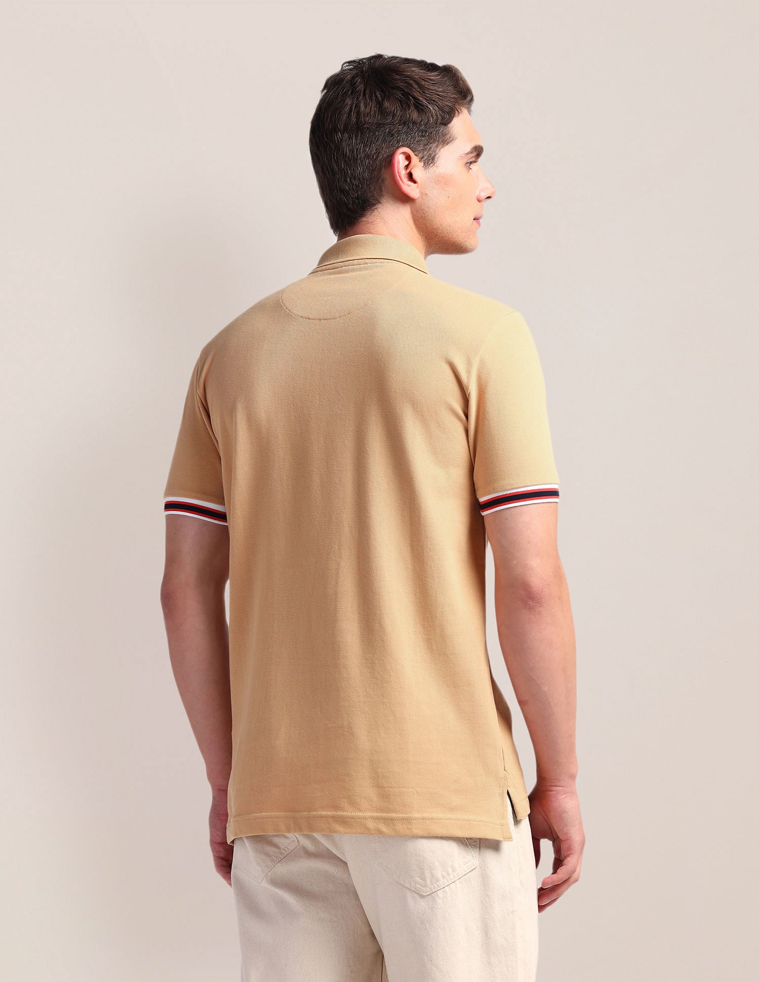 Tipped Sleeve Hem Slim Polo Shirt - Image 5