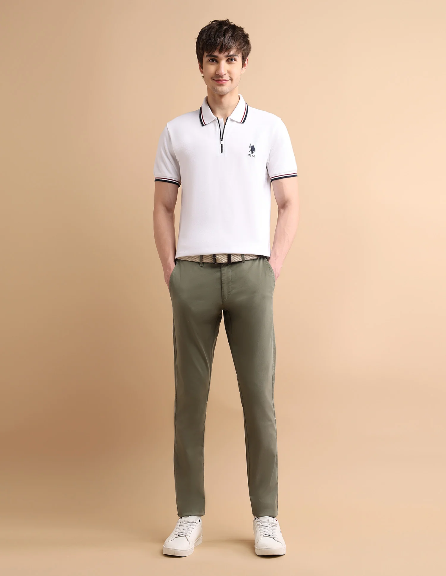 Tipped Zipper Polo Shirt - Image 3