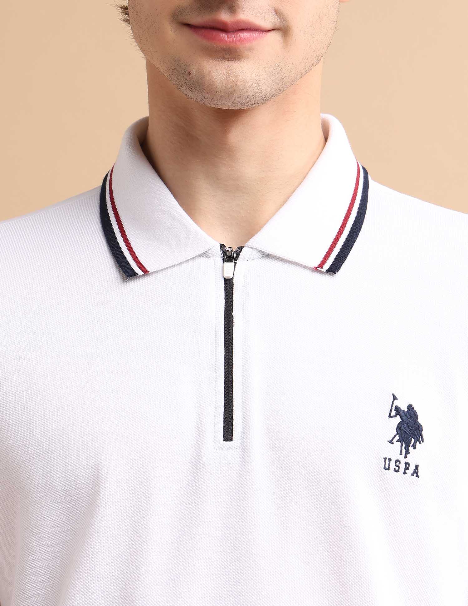 Tipped Zipper Polo Shirt - Image 7