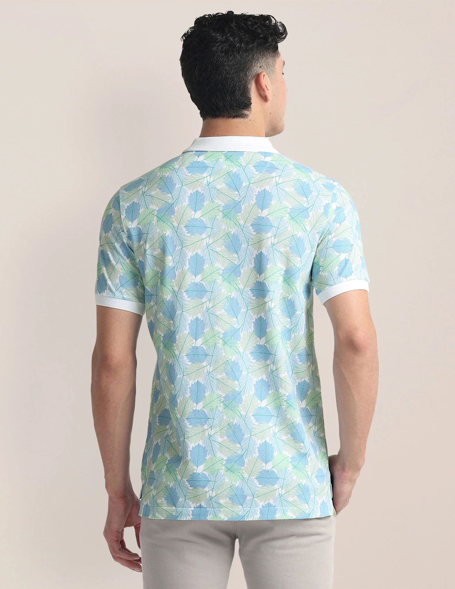Tropical Print Slim Fit Polo Shirt - Image 5