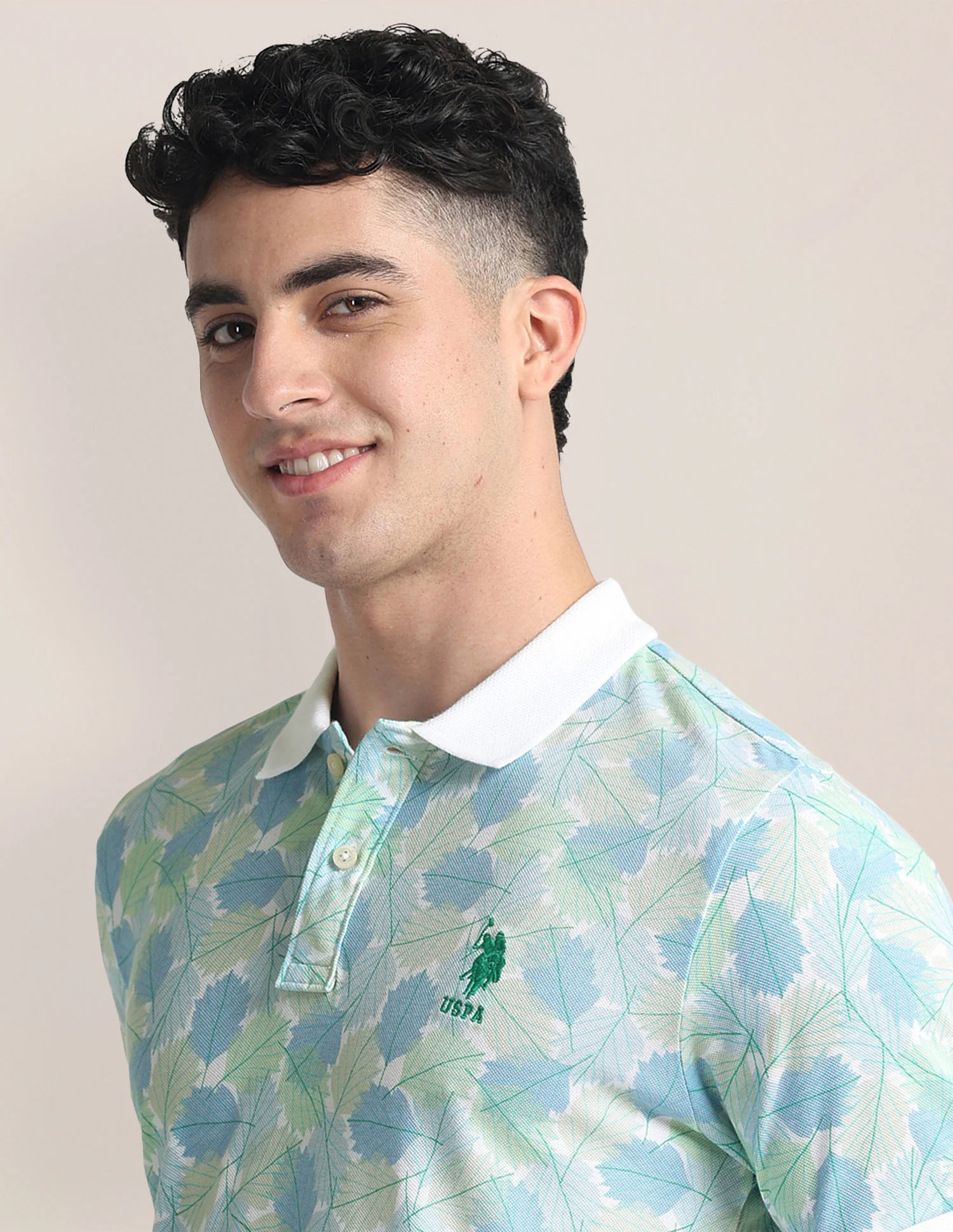 Tropical Print Slim Fit Polo Shirt - Image 7