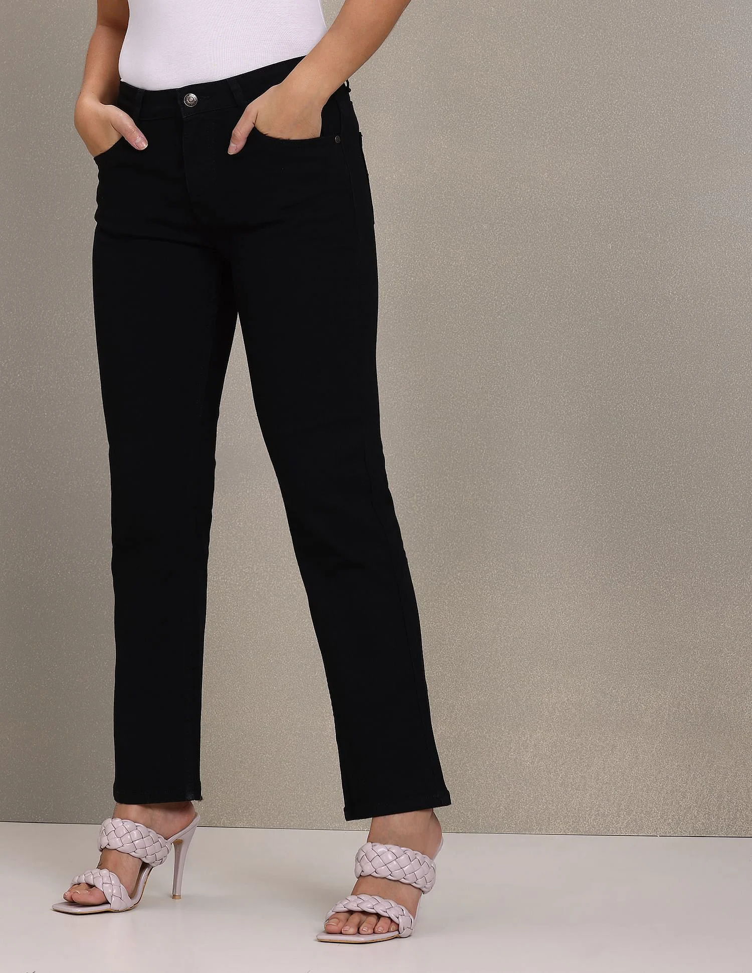 Twill Weave Straight Fit Jeans - Image 4