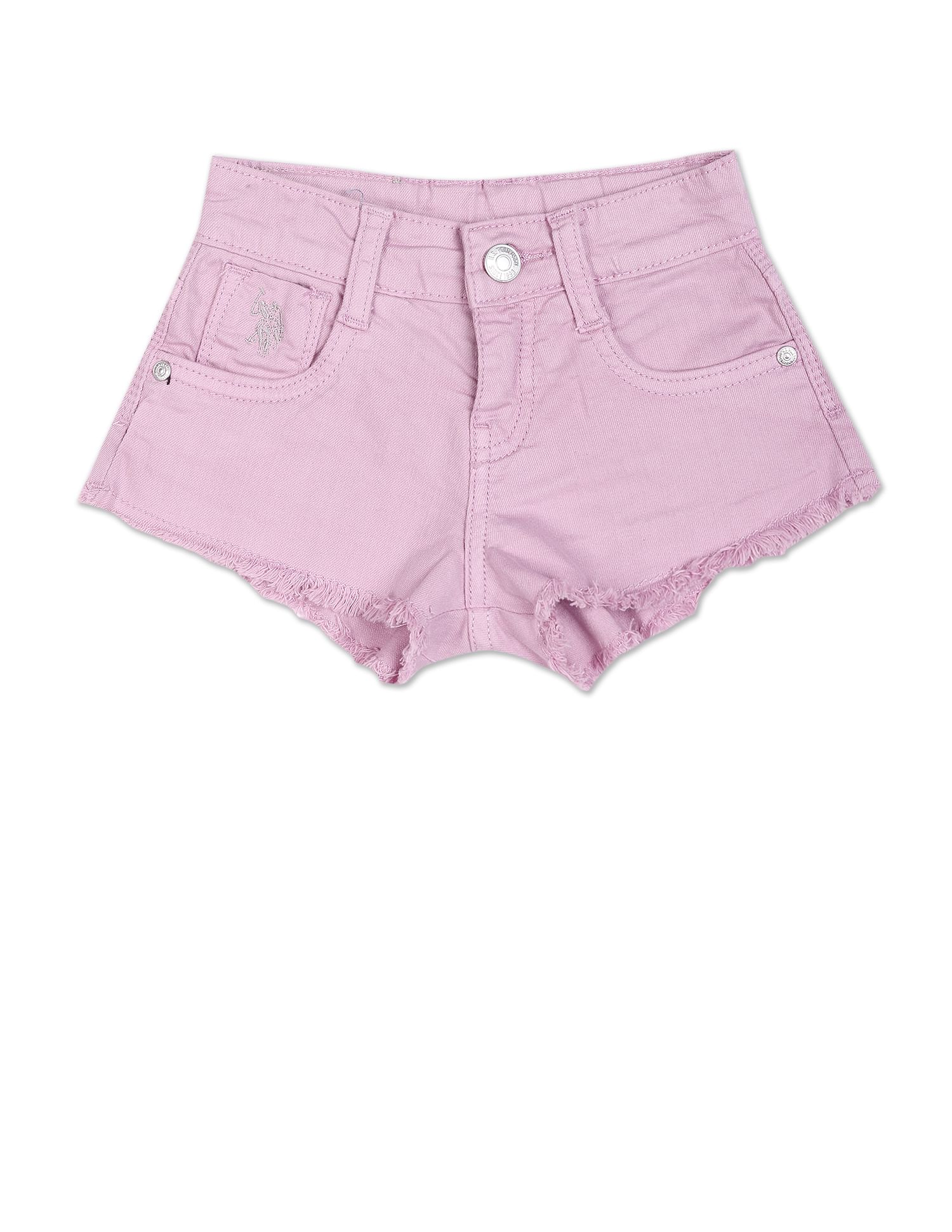 Unfinished Hem Dyed Shorts