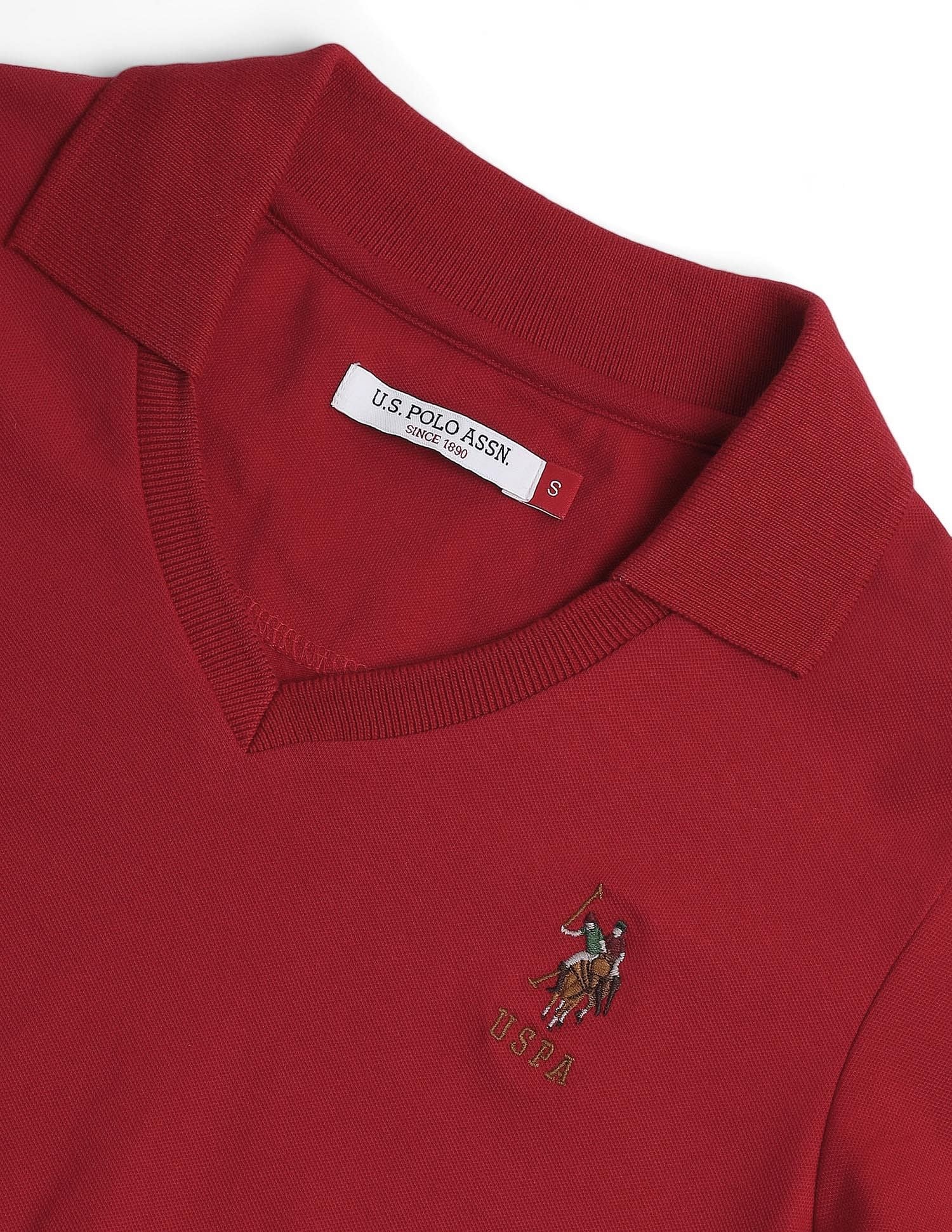V-Neck Pique Polo Shirt - Image 2