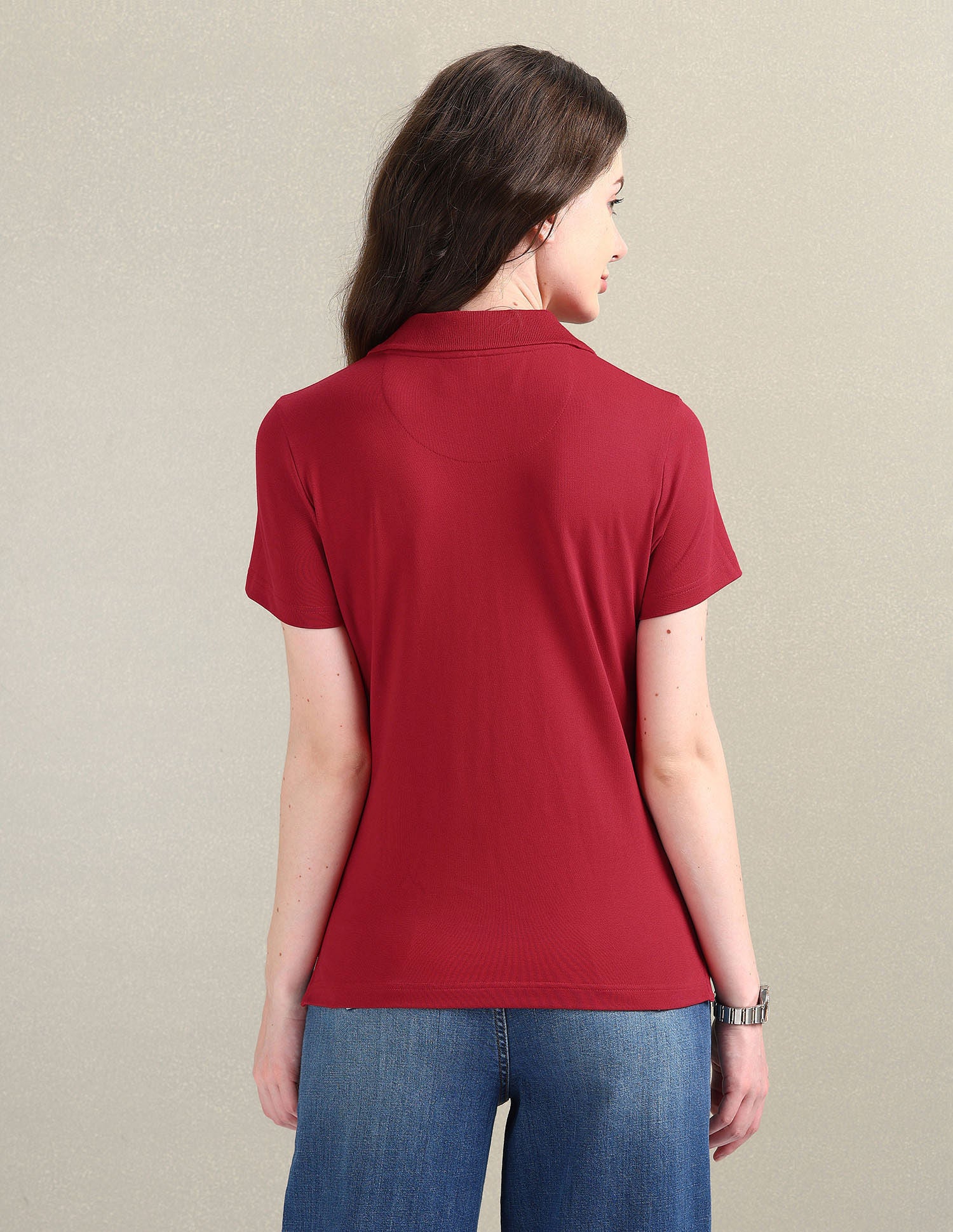 V-Neck Pique Polo Shirt - Image 5