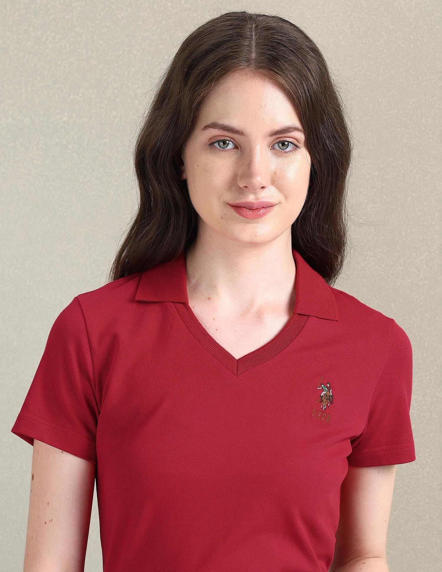 V-Neck Pique Polo Shirt - Image 7