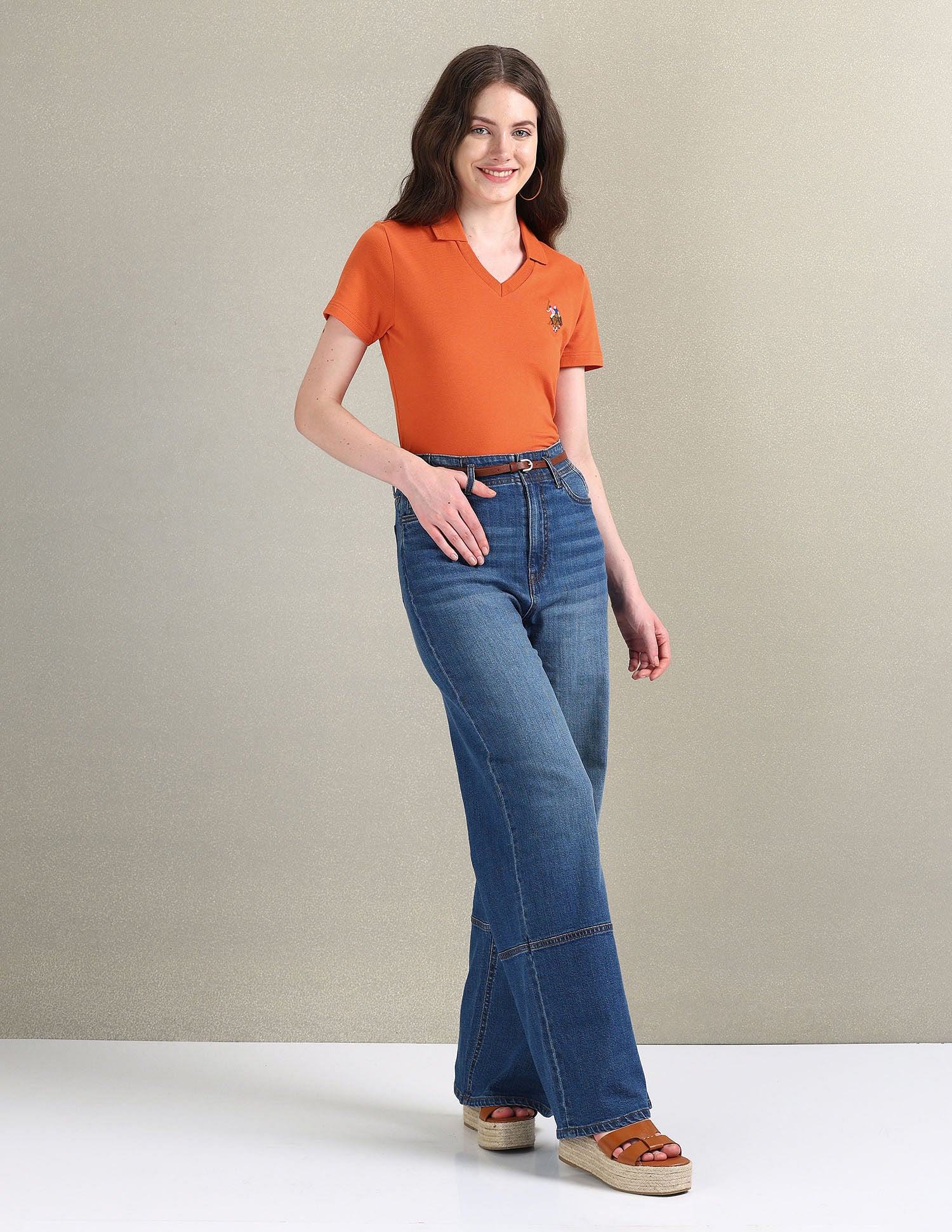 V-Neck Pique Polo Shirt - Image 3