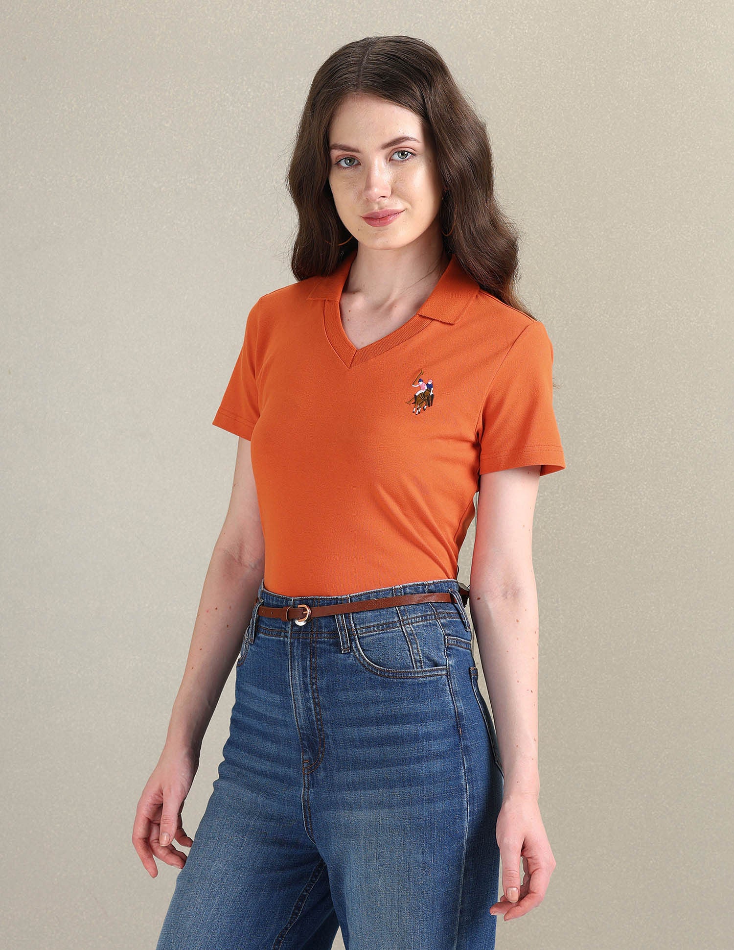 V-Neck Pique Polo Shirt - Image 4