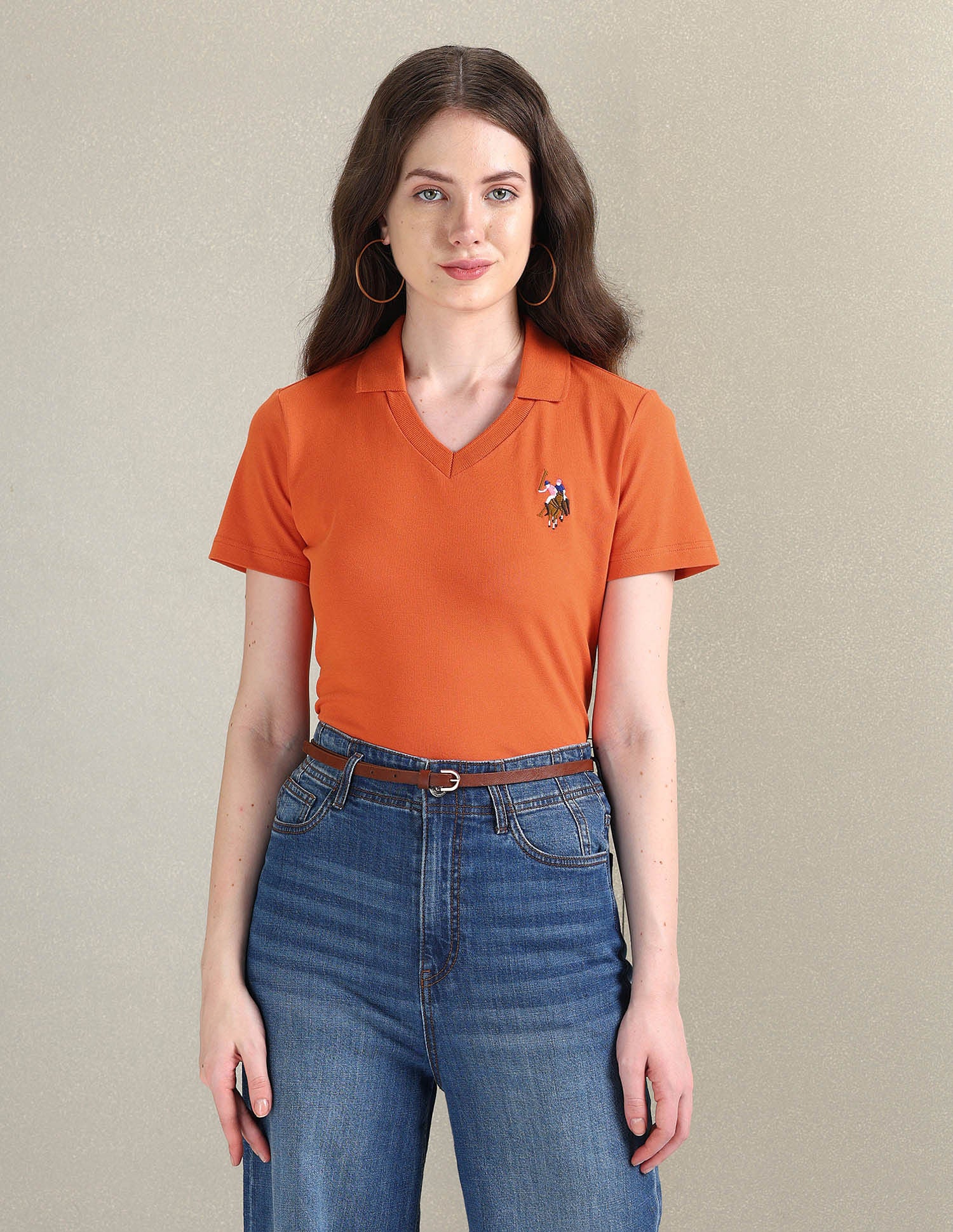V-Neck Pique Polo Shirt - Image 6