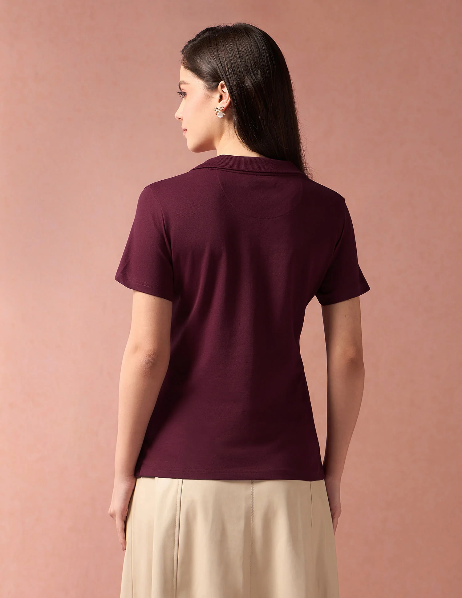 V-Neck Polo Collar Polo Shirt - Image 5
