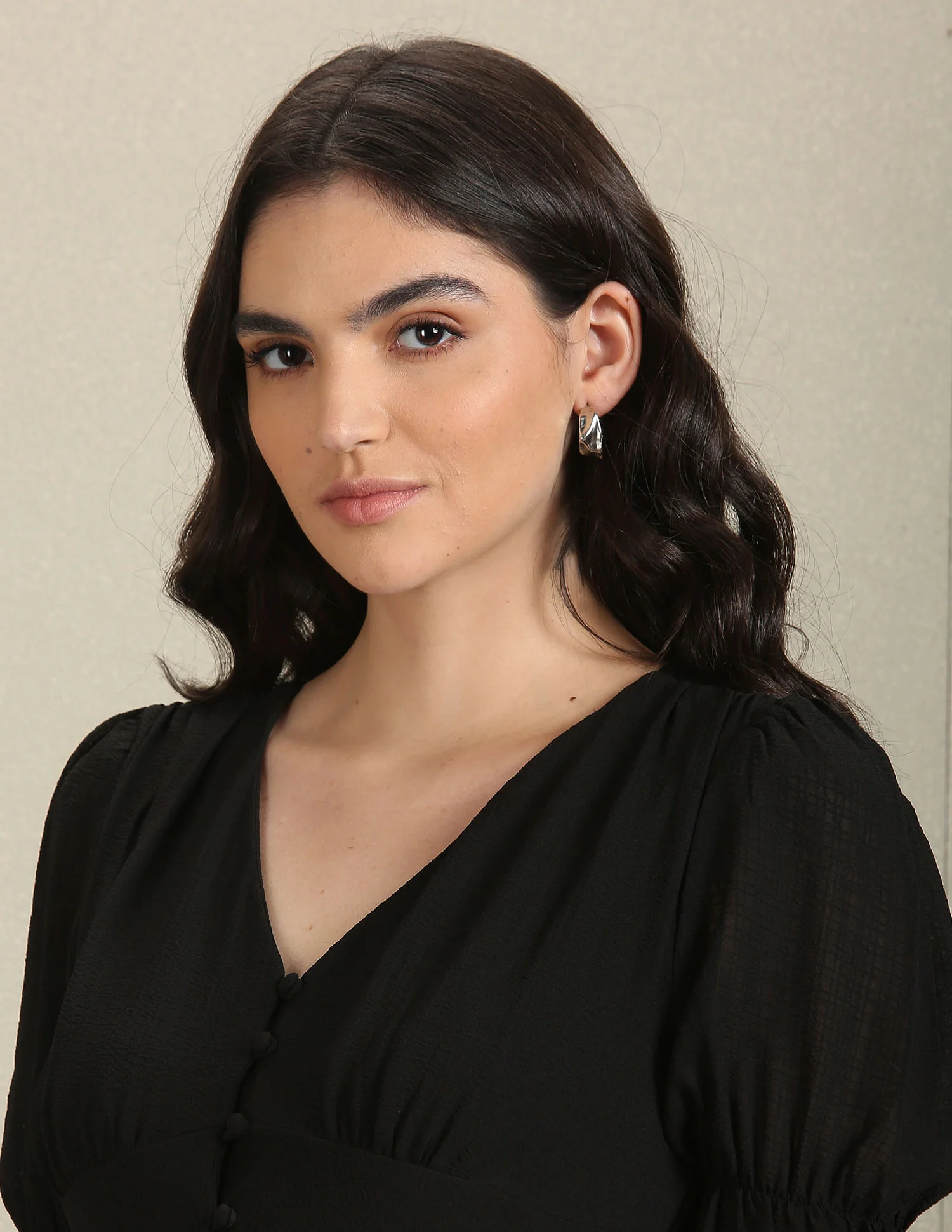 V-Neck Solid Midi Dress - Image 7