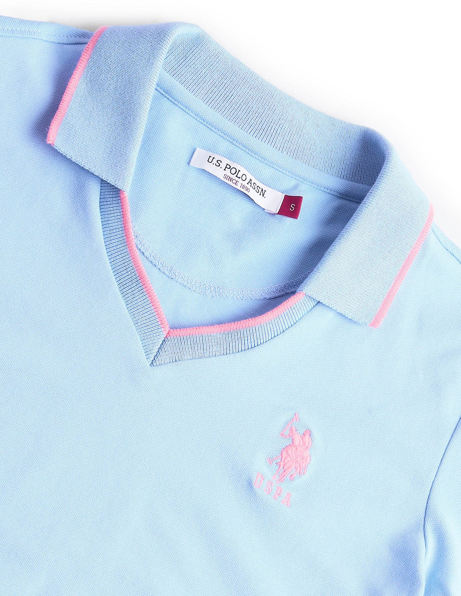 V-Neck Solid Polo Shirt - Image 2