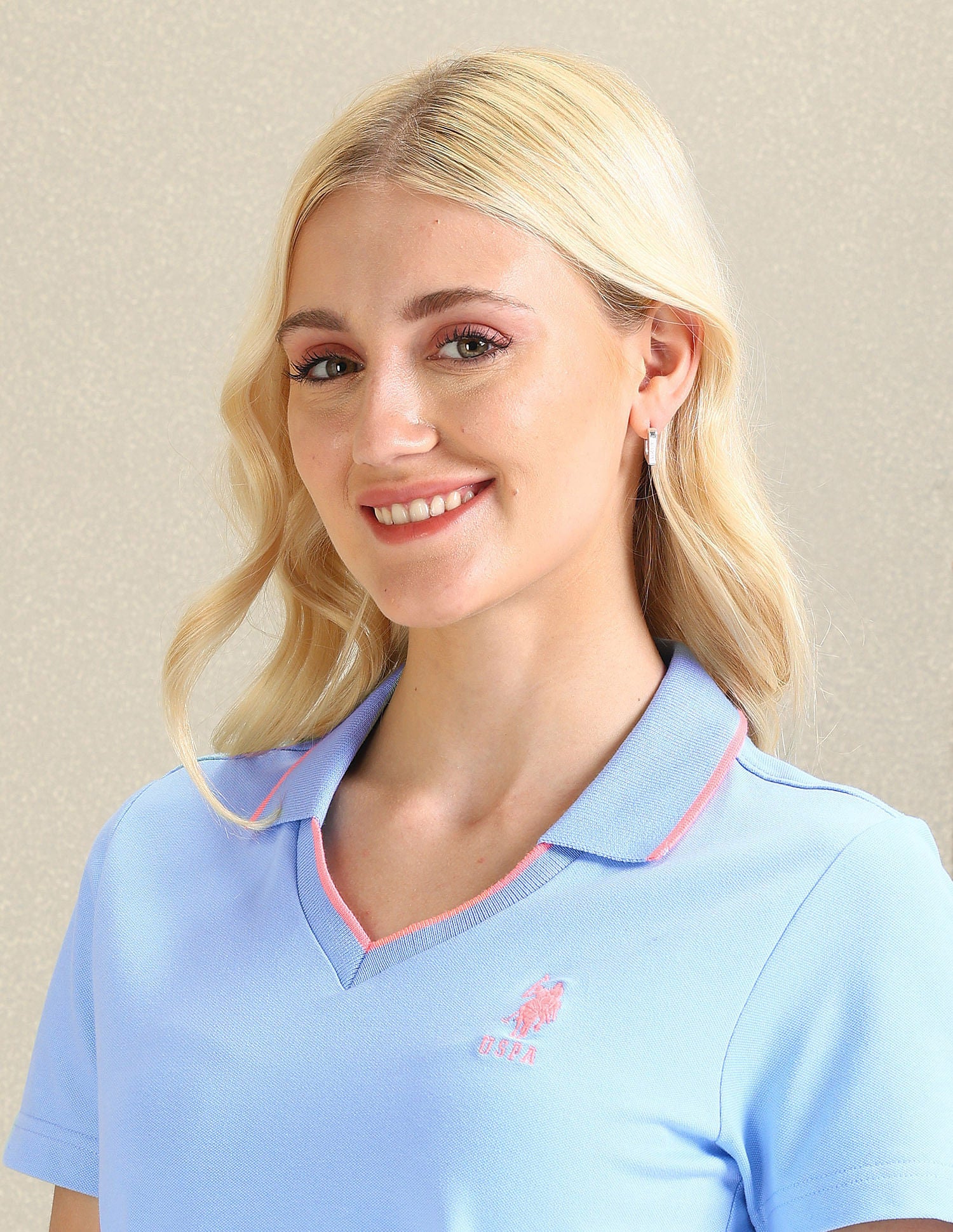 V-Neck Solid Polo Shirt - Image 7
