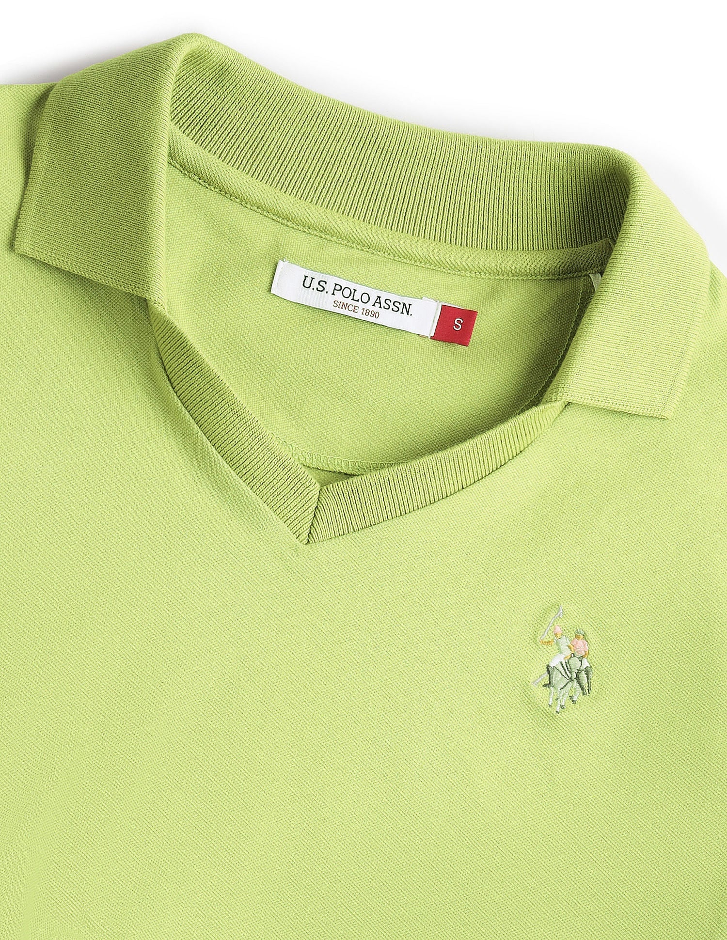 V-Neck Solid Polo Shirt - Image 2