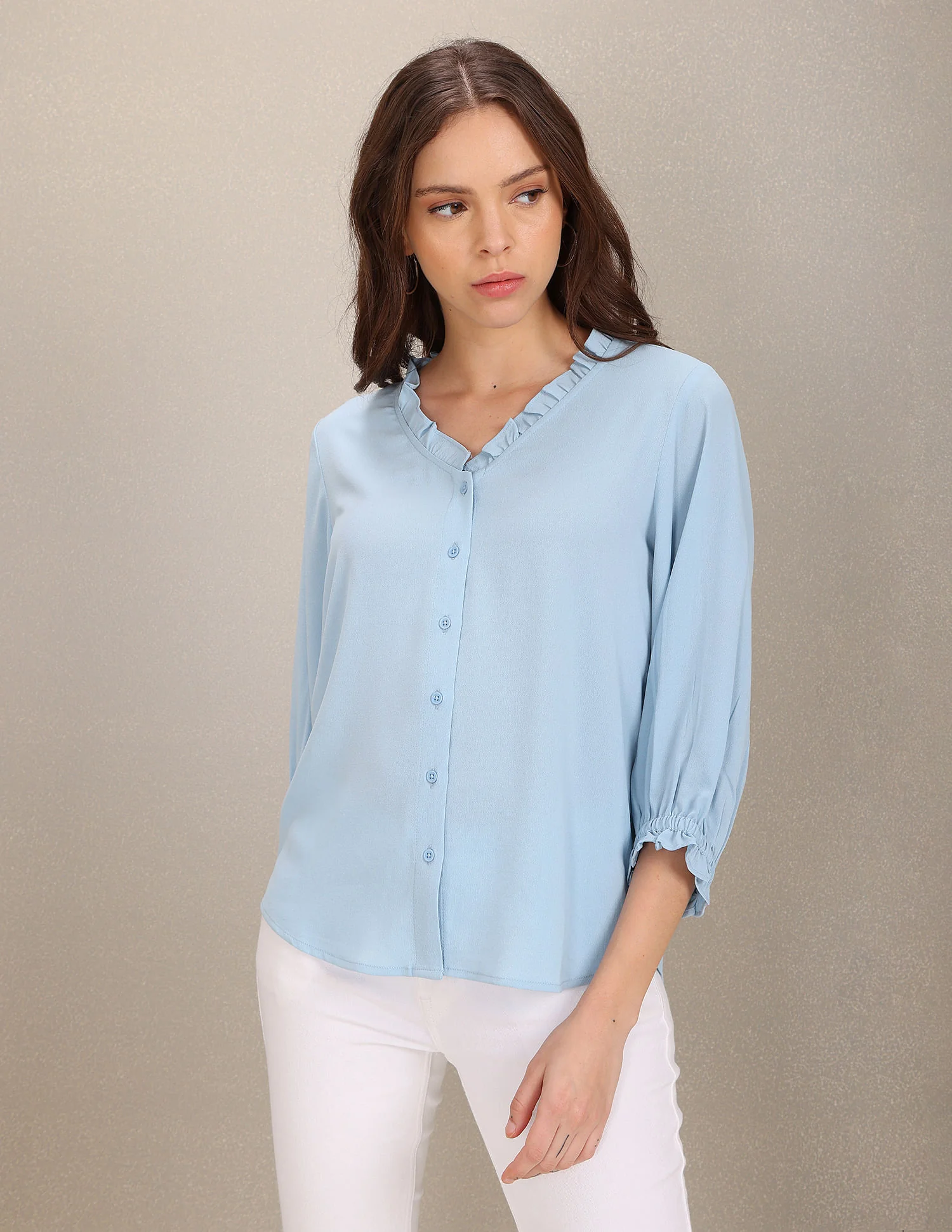 V-Neck Solid Top - Image 6