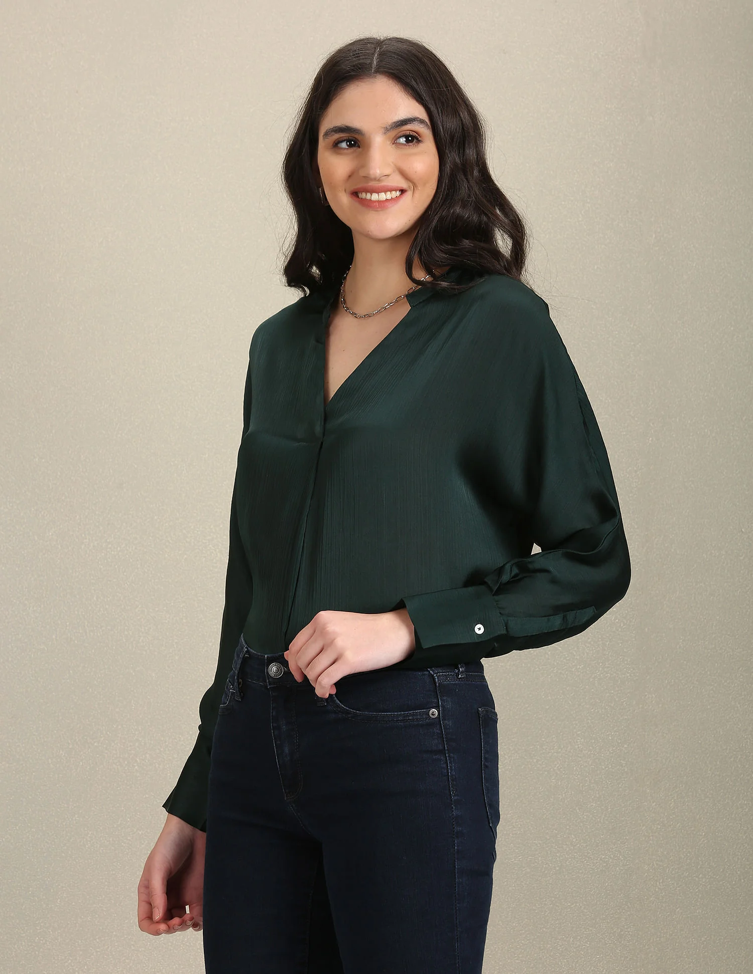 V-Neck Solid Top - Image 4