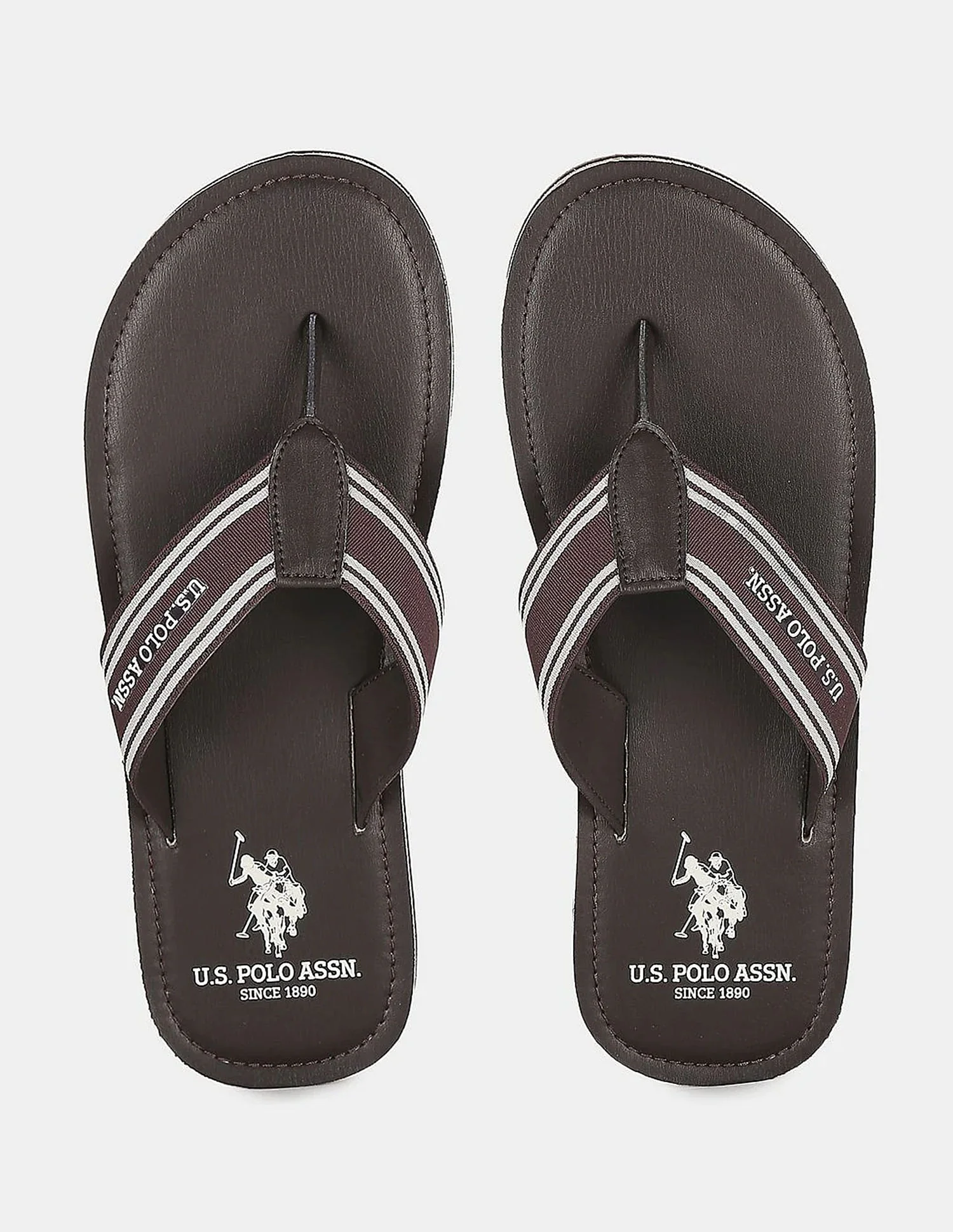 V-Strap Brand Print Non-Skid Ricard Flip Flops
