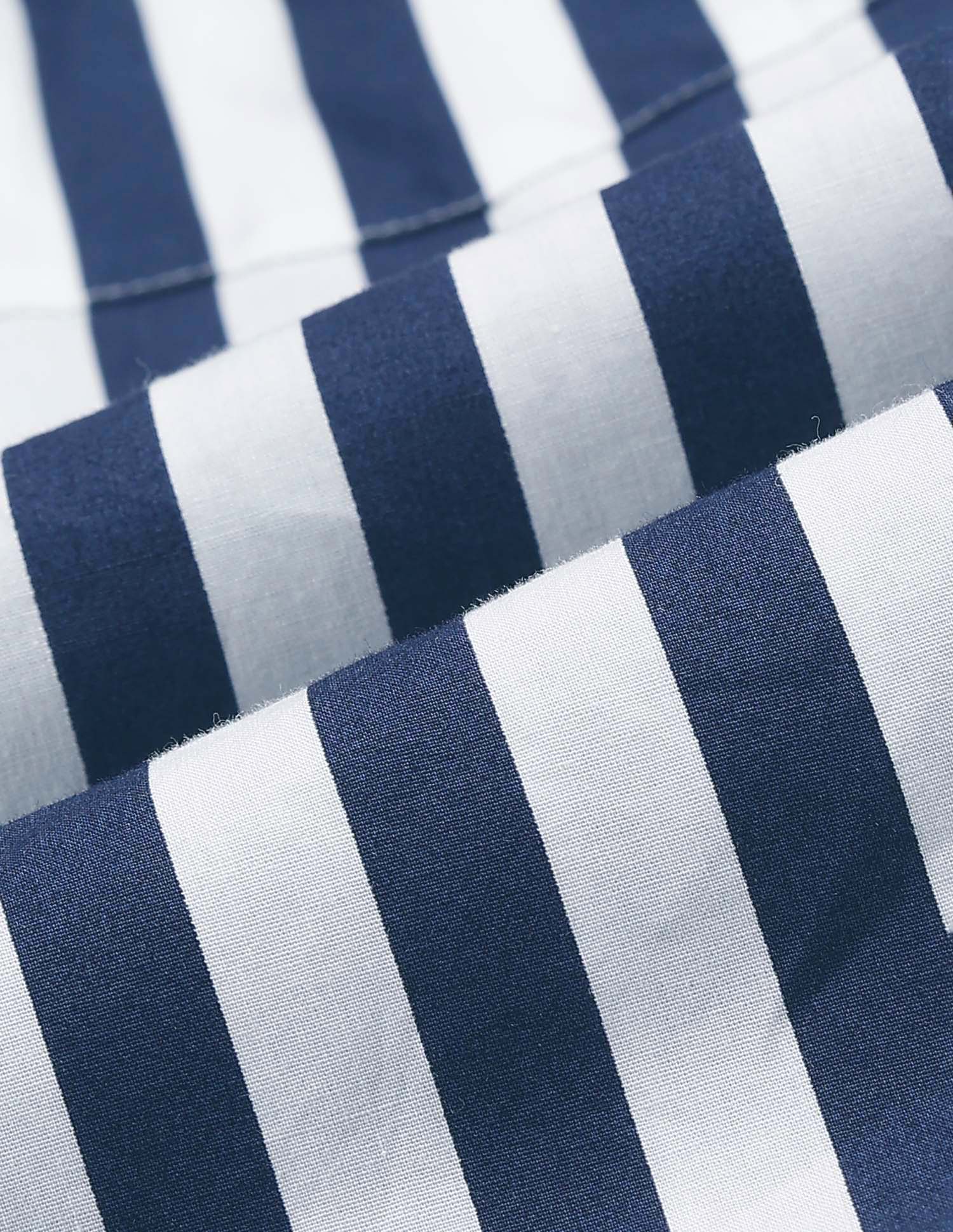 Vertical Stripe Cotton Casual Shirt - Image 2