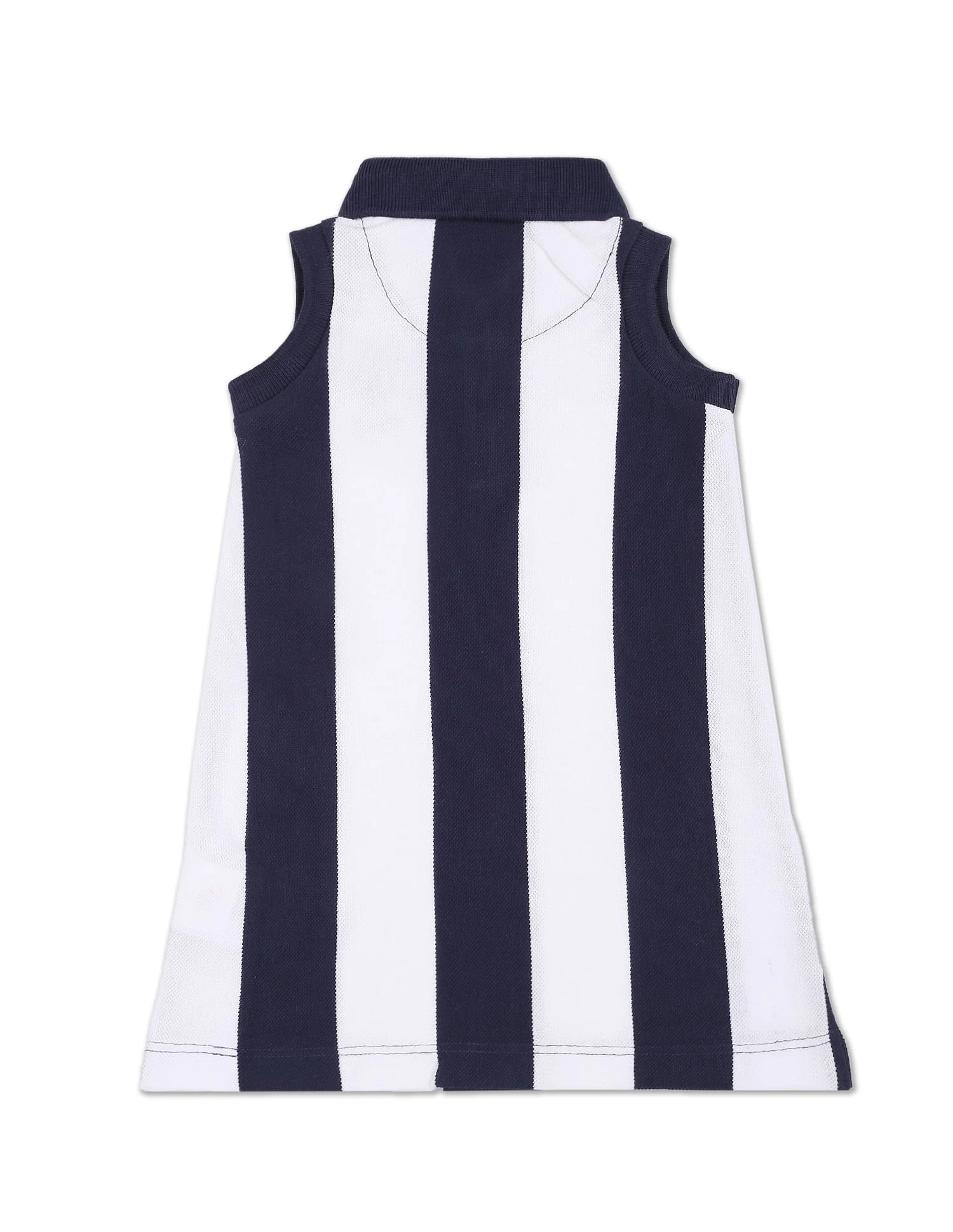Vertical Stripe Cotton Polo Dress - Image 2