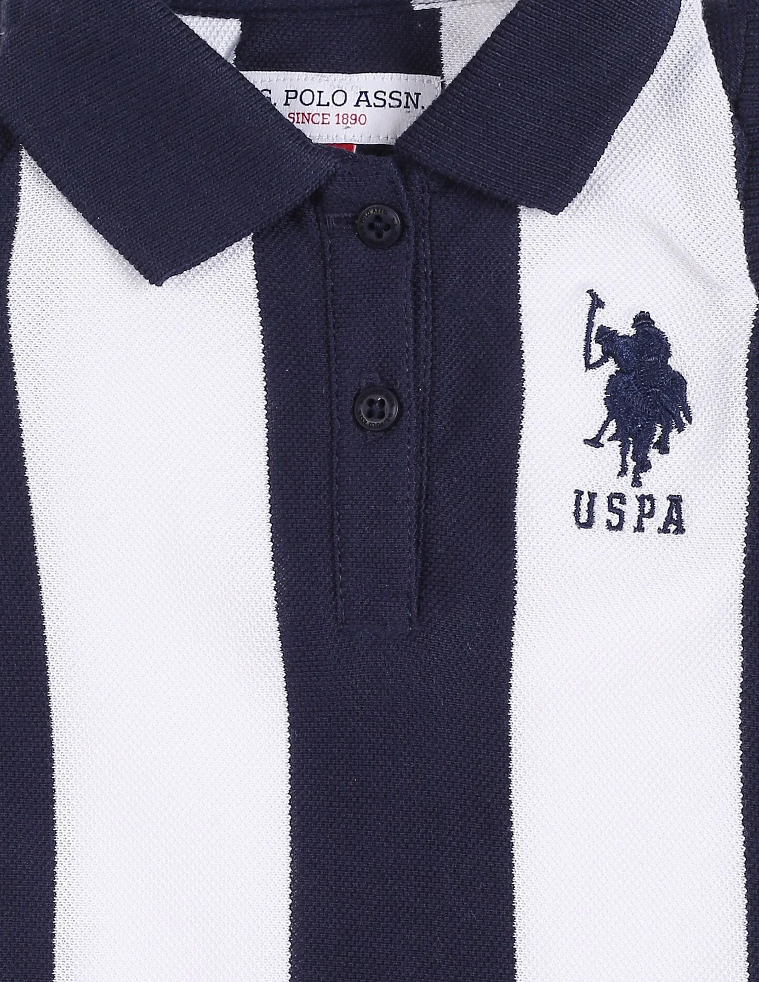 Vertical Stripe Cotton Polo Dress - Image 3