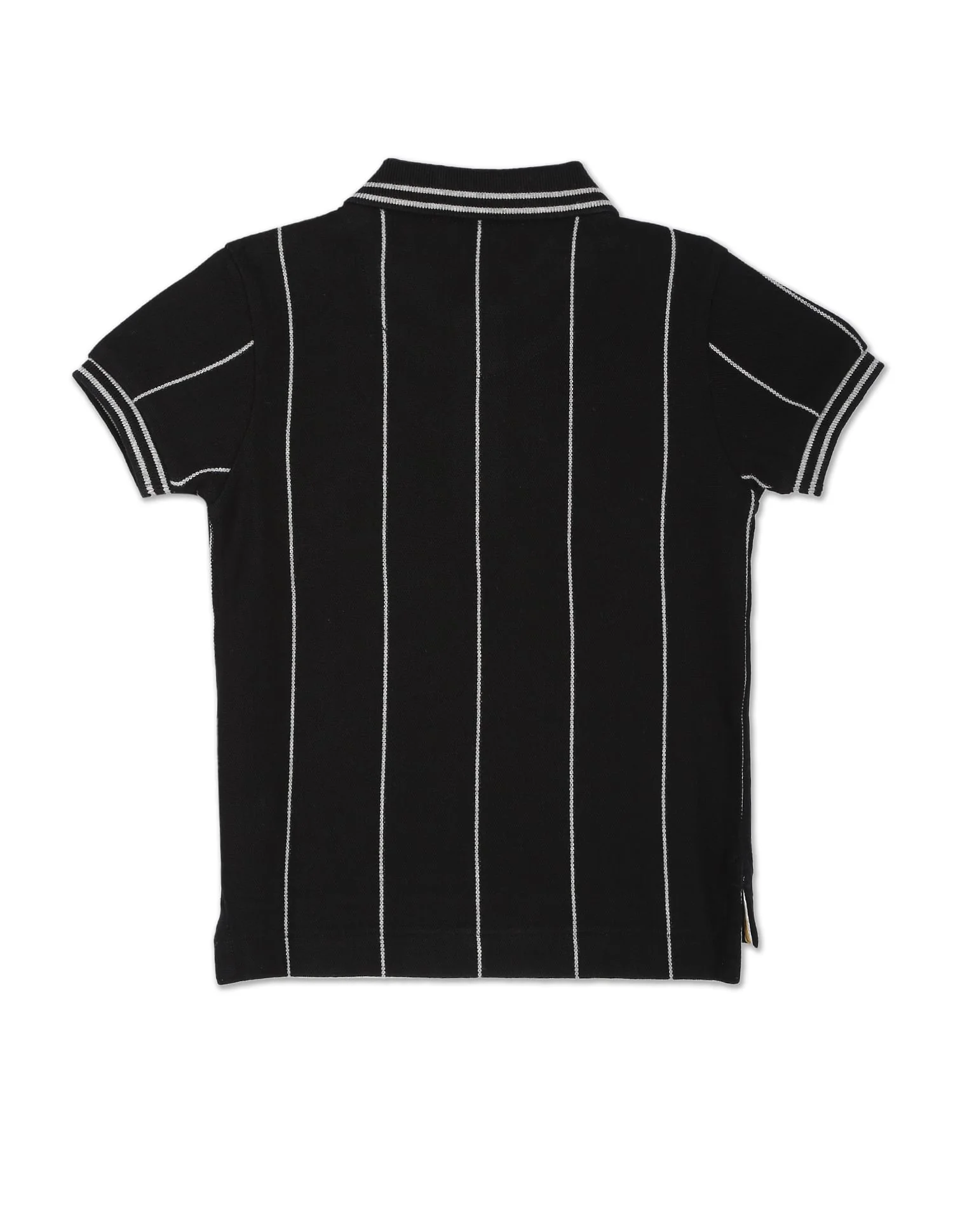 Vertical Stripe Cotton Polo Shirt - Image 2
